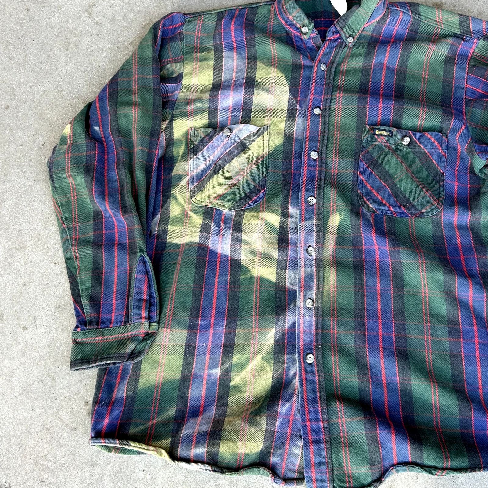 Oshkosh Vintage Oshkosh B'Gosh Flannel Sunfaded XLT Size US XL / EU 56 / 4 - 2 Thumbnail