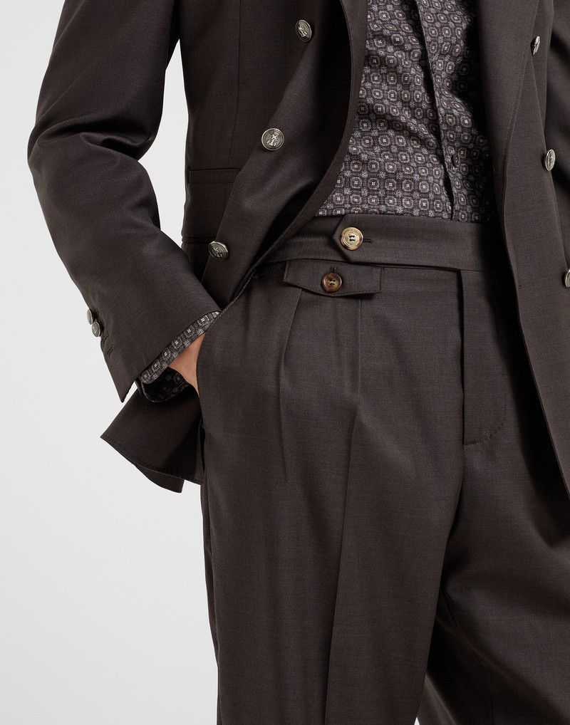 Brunello Cucinelli o1la1rc1a0326 Virgin Wool Batavia Leisure Fit Trousers Brown Size US 36 / EU 52 - 3 Thumbnail