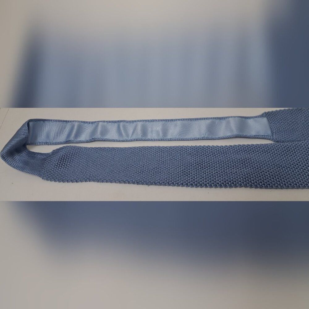 Burberry Burberry Men's 100% Silk Square Tie Slim Fit Light Sky Blue Size ONE SIZE - 8 Thumbnail
