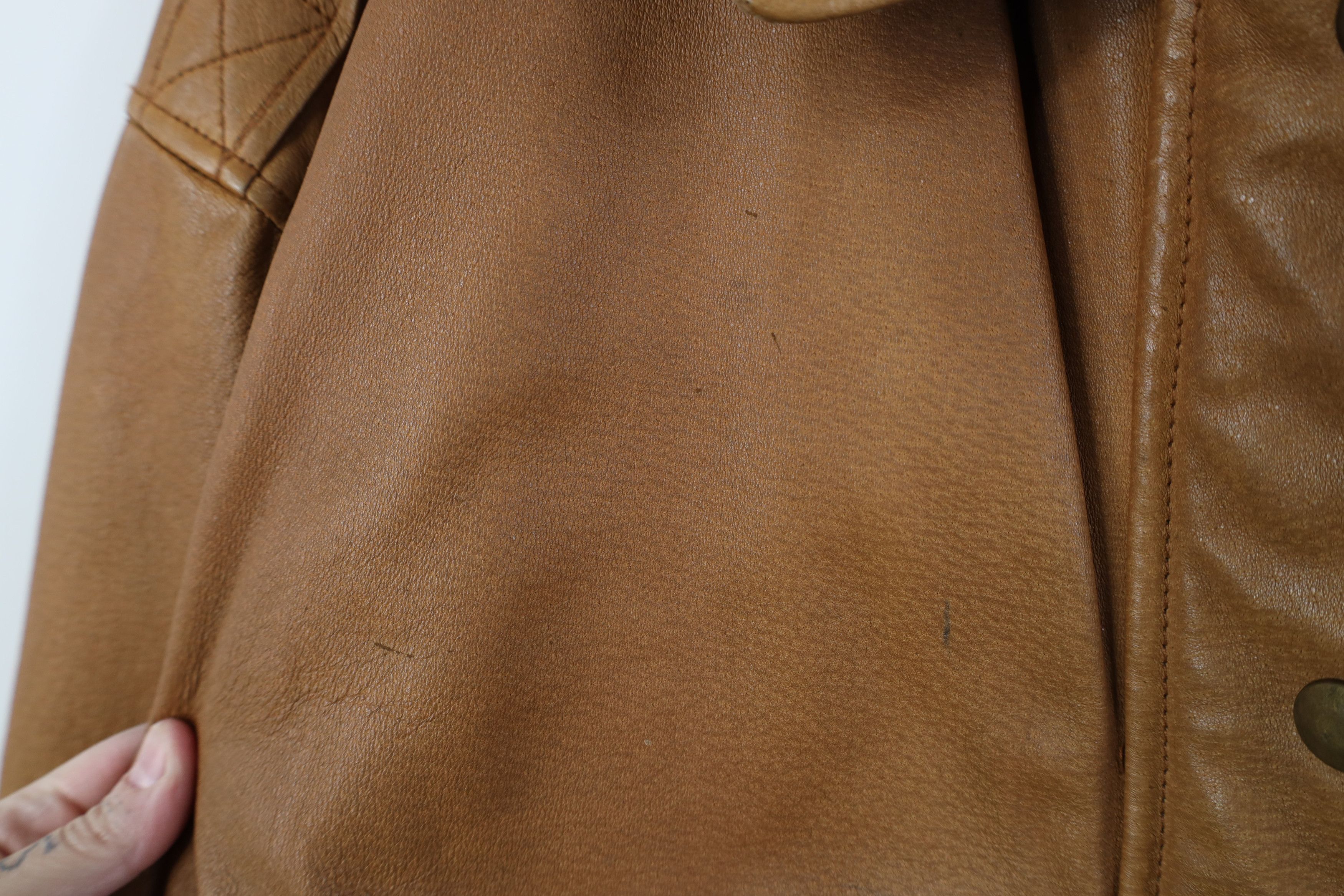 Vintage Vintage 90s Streetwear Full Zip Leather Flight Bomber Jacket Size L / US 10 / IT 46 - 4 Thumbnail
