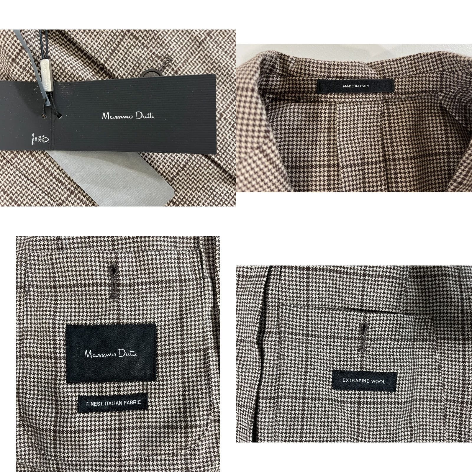Massimo Dutti VINTAGE Massimo Dutti Wool Sport Coat Jacket Houndstooth Made in Italy Sz US 38 Mens Jacket Brown NWT Italy 38 Sport Coat Size US XXS / EU 40 - 9 Thumbnail