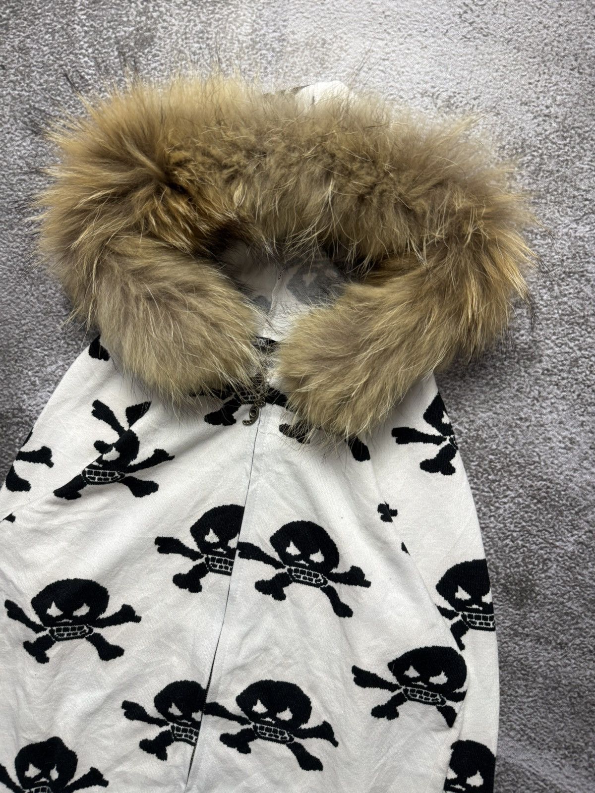 Le Grande Bleu (L.G.B.) Japanese skull fur hoodie knit Size US S / EU 44-46 / 1 - 5 Thumbnail