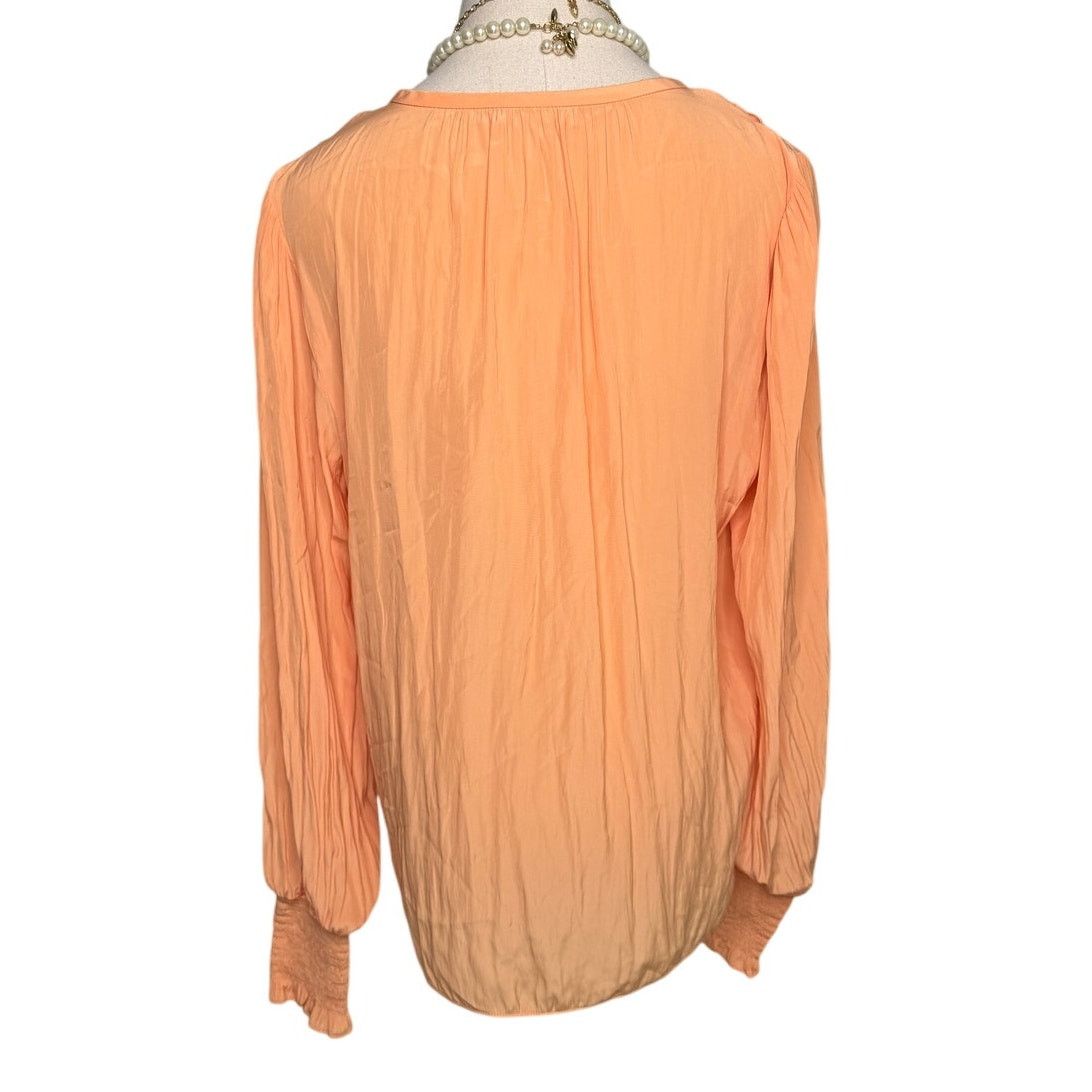 Ramy Brook Ramy Brook Isla blouse button up peach boho designer size L Size L / US 10 / IT 46 - 6 Thumbnail