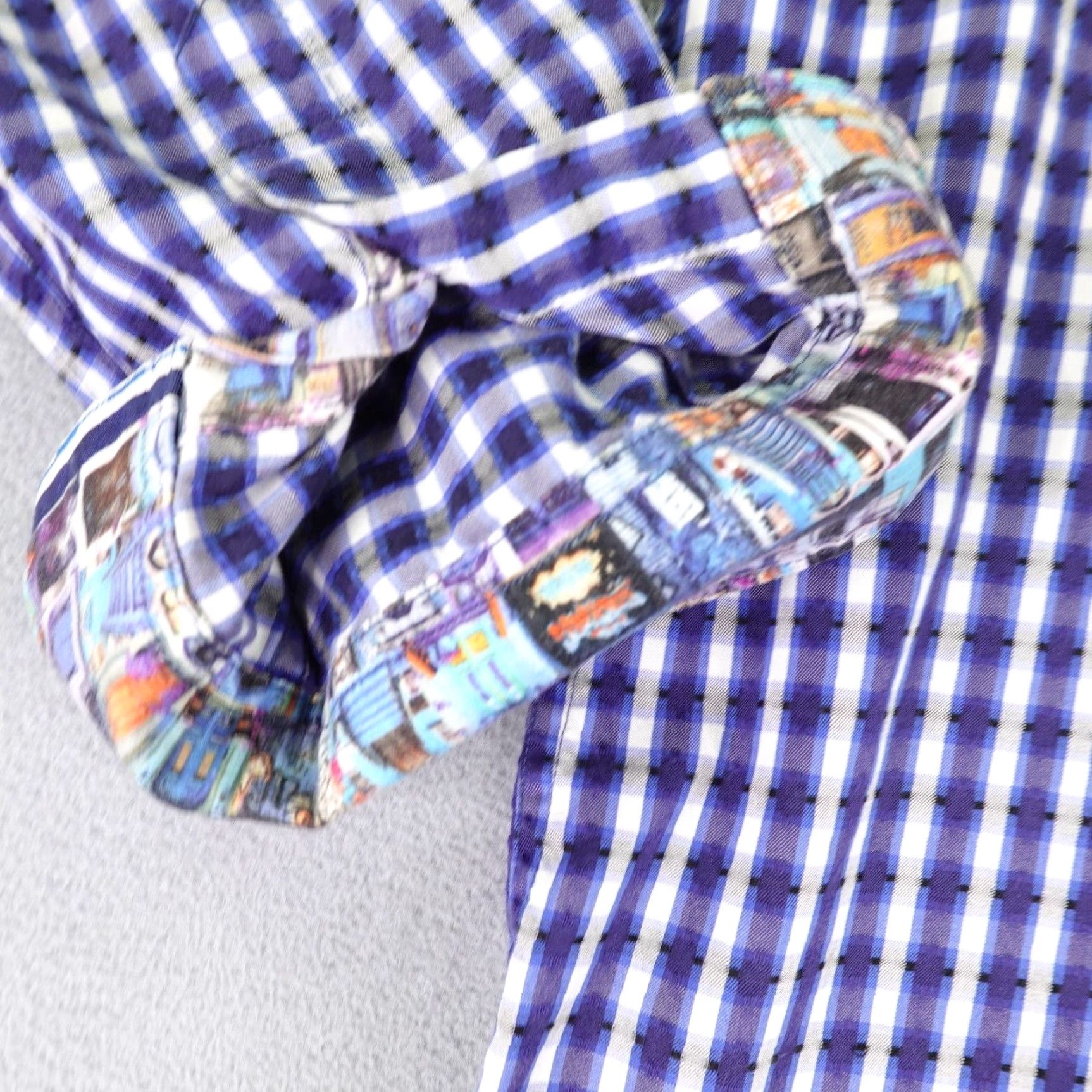 Robert Graham Robert Graham Shirt Mens XL Blue Plaid Button-Up Long Sleeve Collared Cotton Designer Colorful Size US XL / EU 56 / 4 - 5 Thumbnail
