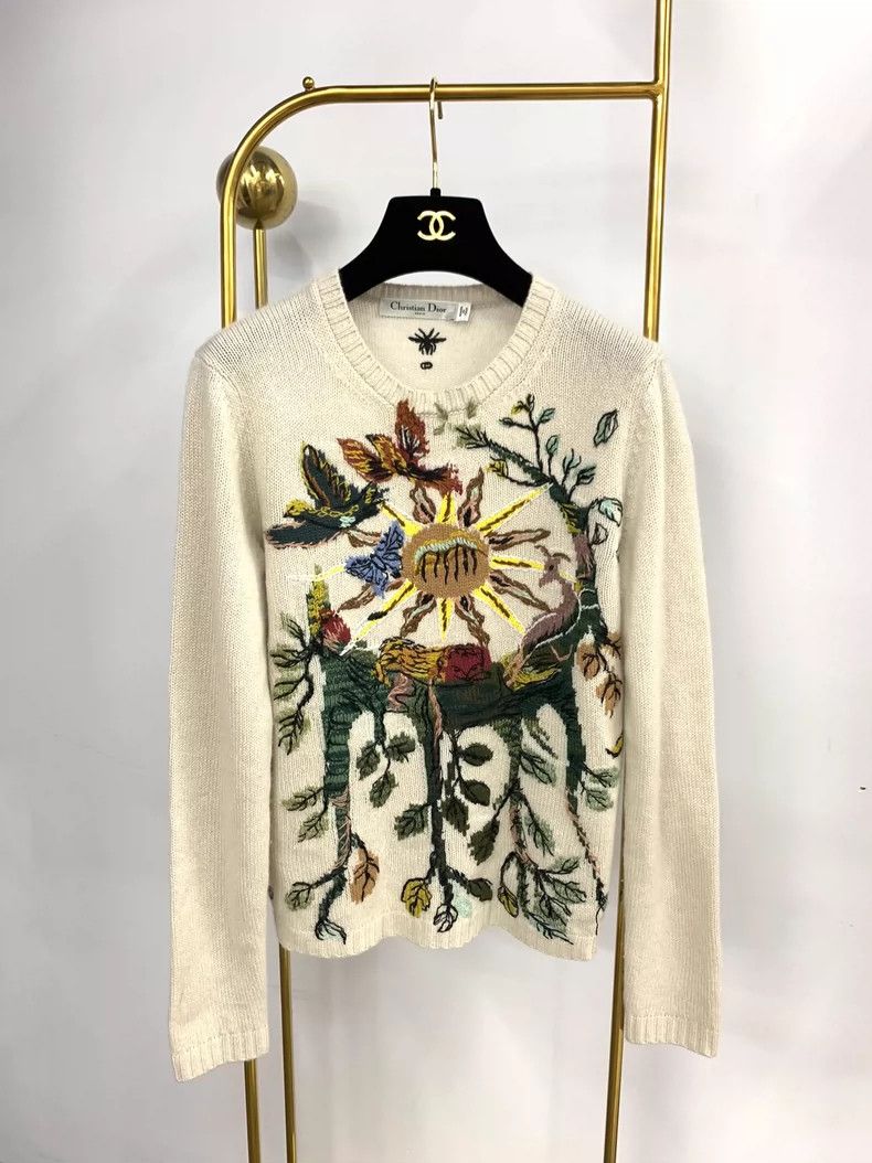 Dior Dior Embroidered cashmere sweater Size XS / US 0-2 / IT 36-38 - 1 Thumbnail