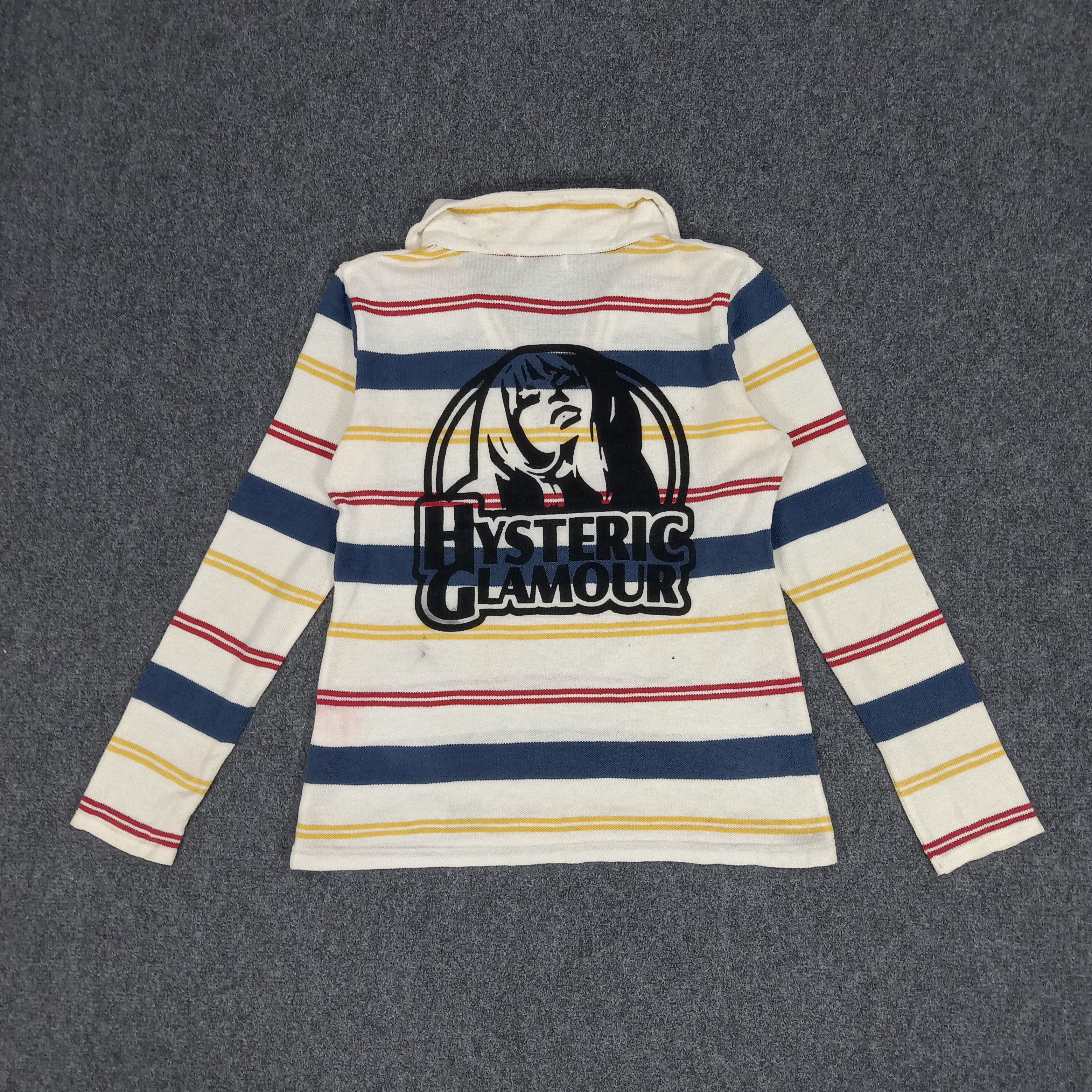 Hysteric Glamour × Japanese Brand × Vintage Hsyteric Glamour Japanese Brand Striped Polos Size XS / US 0-2 / IT 36-38 - 1 Thumbnail