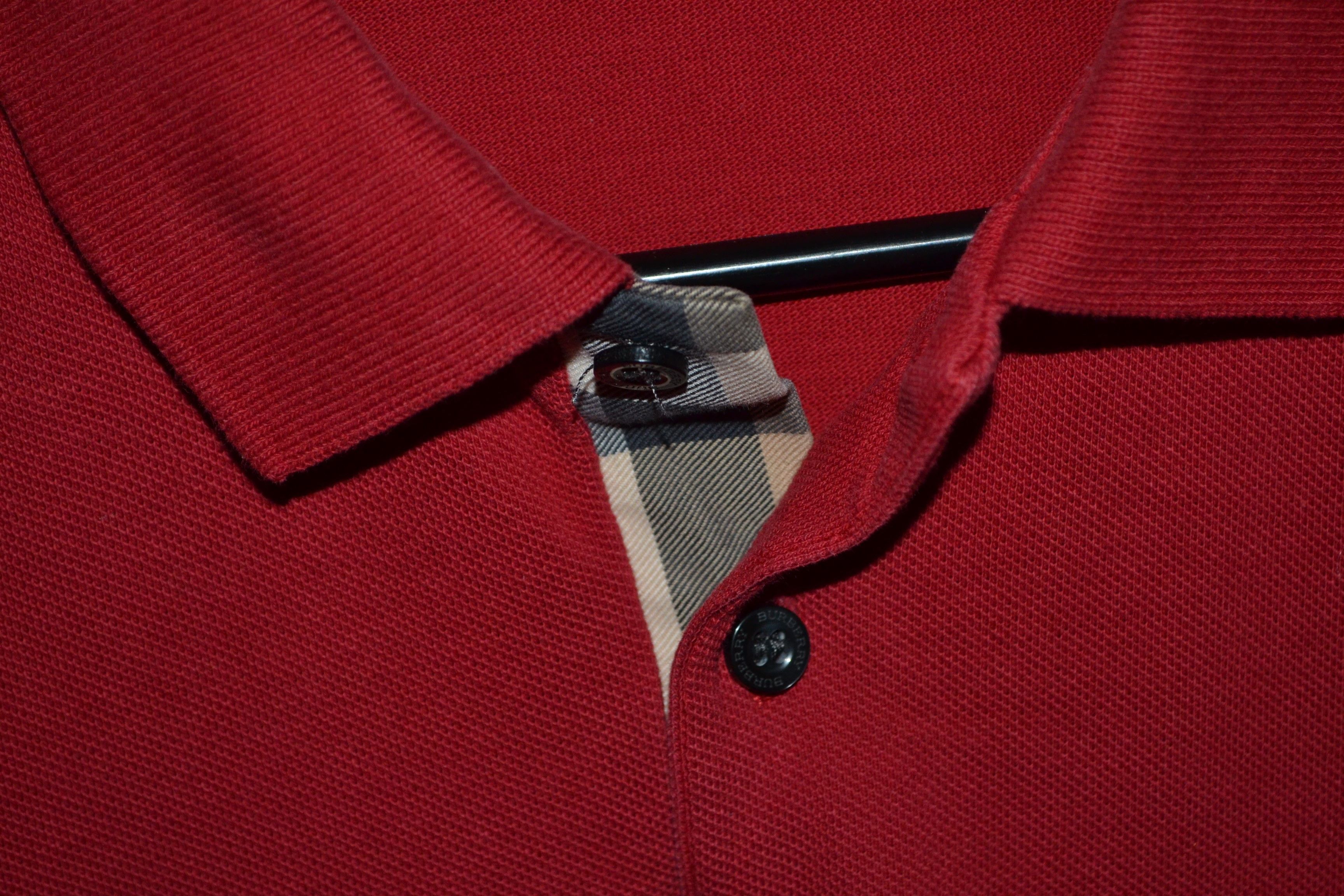 Burberry Burberry Brit XL size Red Pima Cotton Polo Shirt Size US XL / EU 56 / 4 - 4 Thumbnail