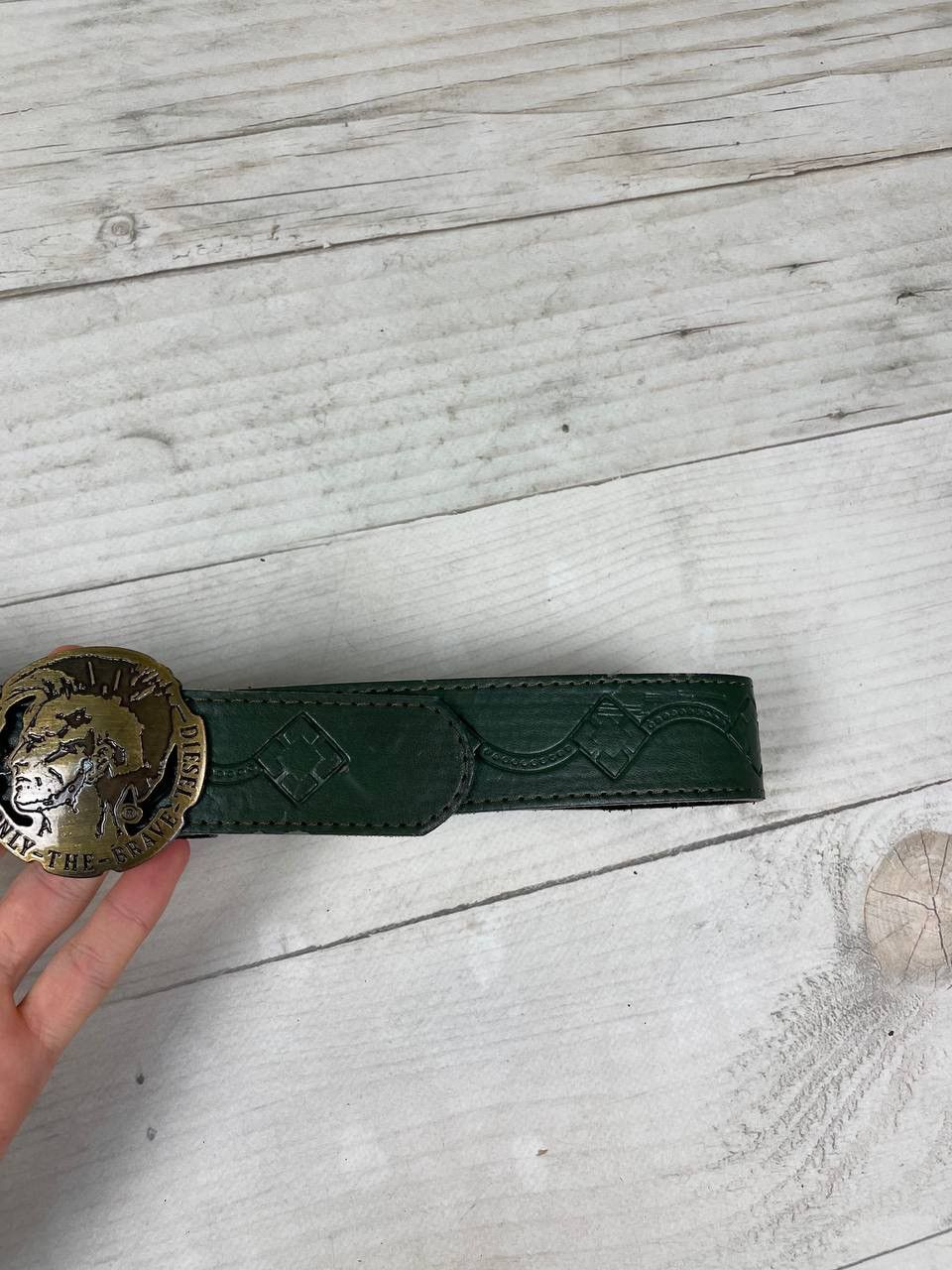 Diesel Vintage Diesel Leather Belts Big Metal Logo Y2K Size 28 - 4 Thumbnail