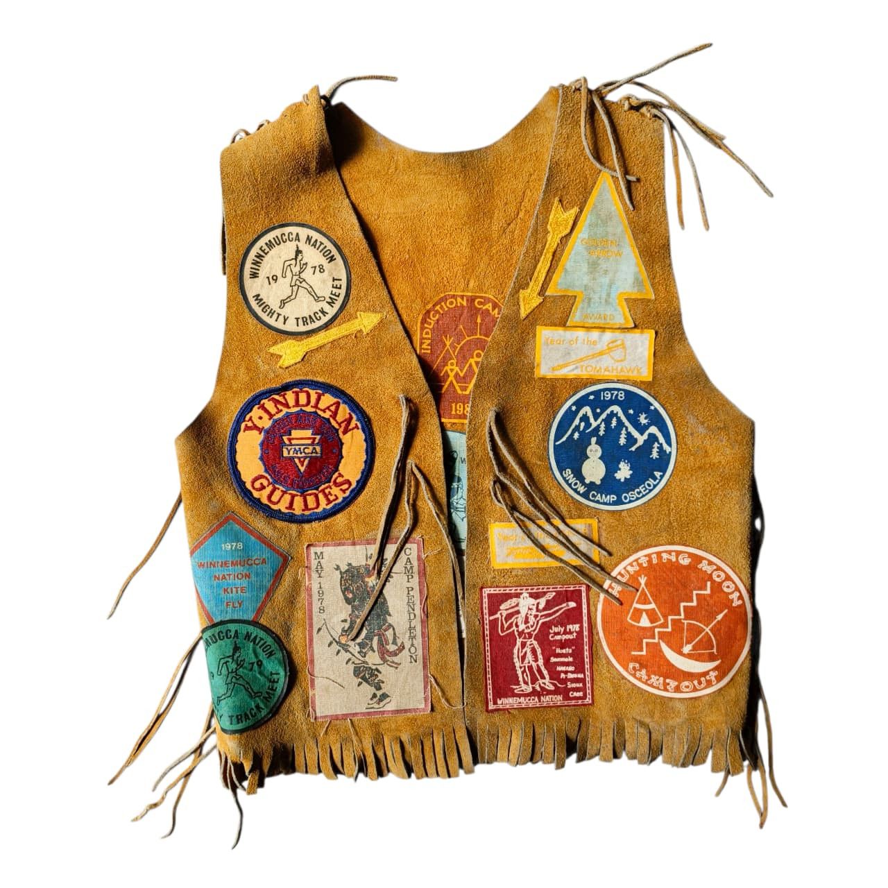 Vintage Vintage 70s RARE Indian Guide Suede Leather Vest YMCA Size US XS / EU 42 / 0 - 1 Thumbnail