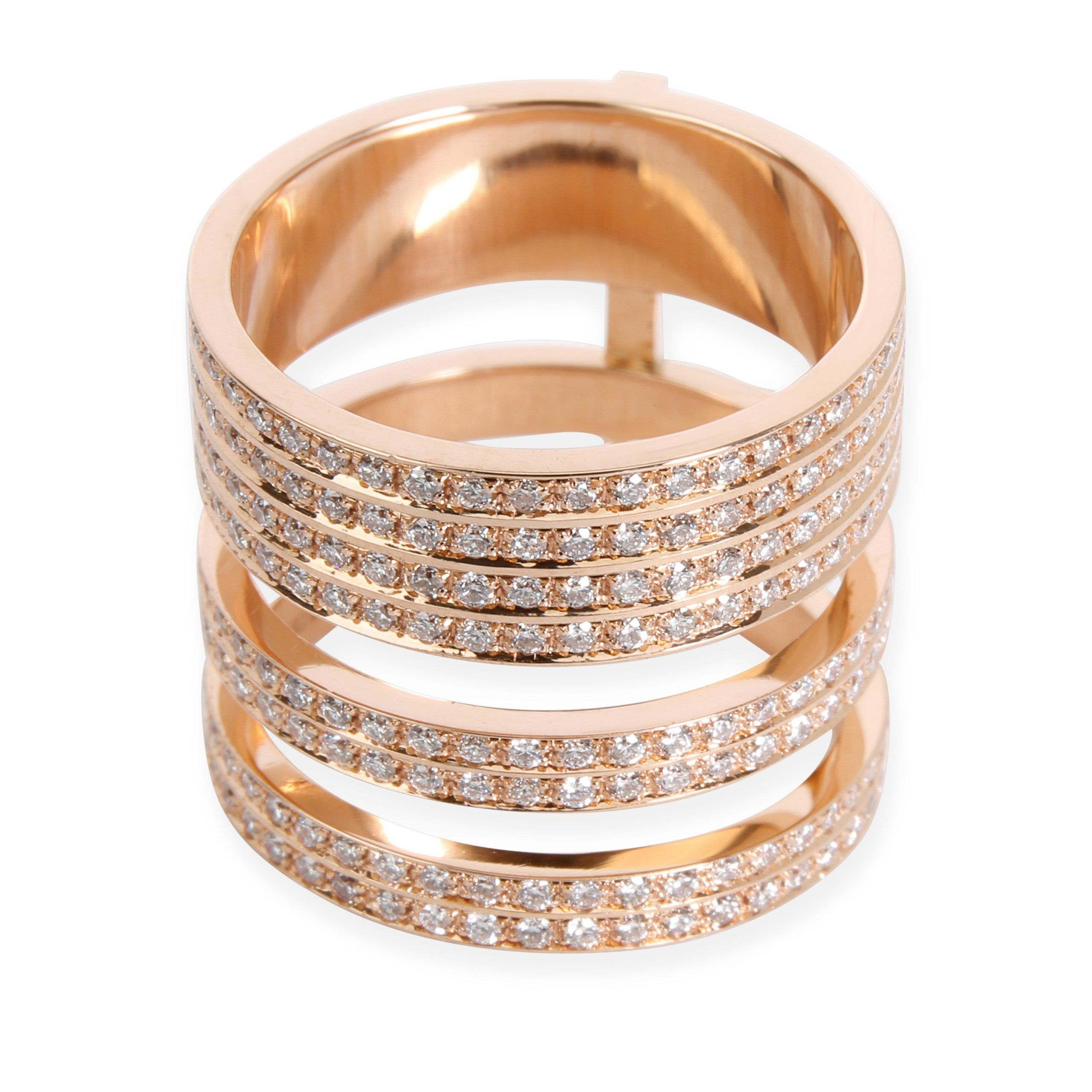 image of Repossi Berbere Module Diamond Ring In 18K Rose Gold 1.68 Ctw, Women's