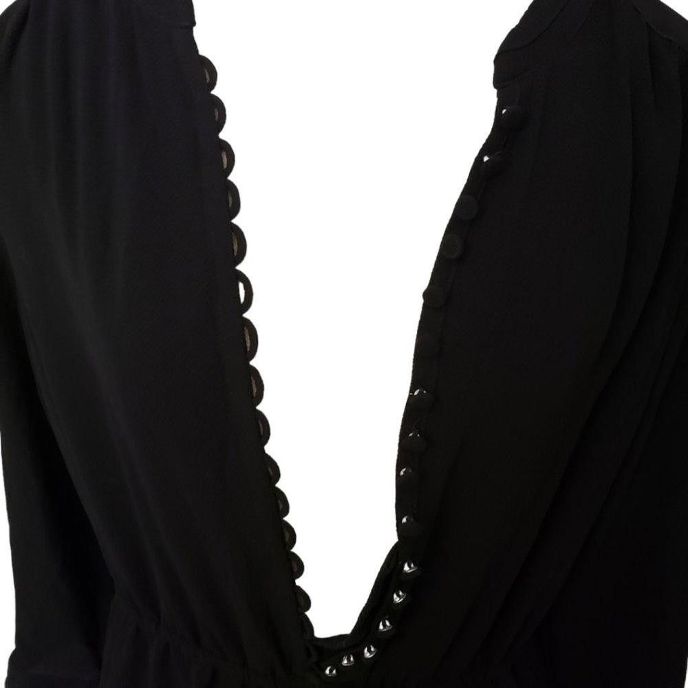 H&M CT422 H & M NWT Black Long Sleeve Button Front Dress 12 Size XL / US 12-14 / IT 48-50 - 4 Thumbnail