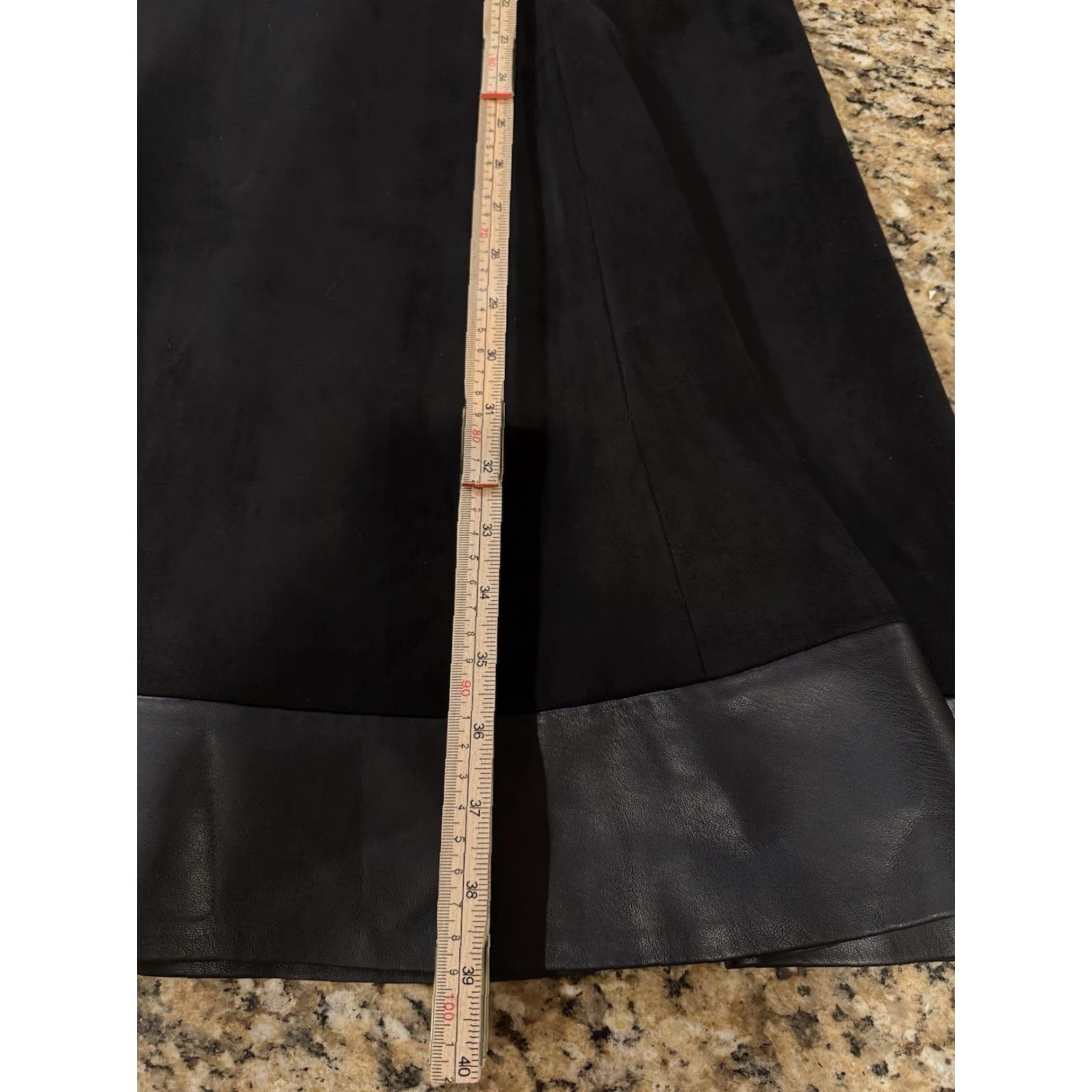 Calvin Klein Calvin Klein Fit & Flare Dress Sleeveless sz 14 Black Faux Leather Trim Faux Suede Knee Length Women Size XL / US 12-14 / IT 48-50 - 7 Thumbnail