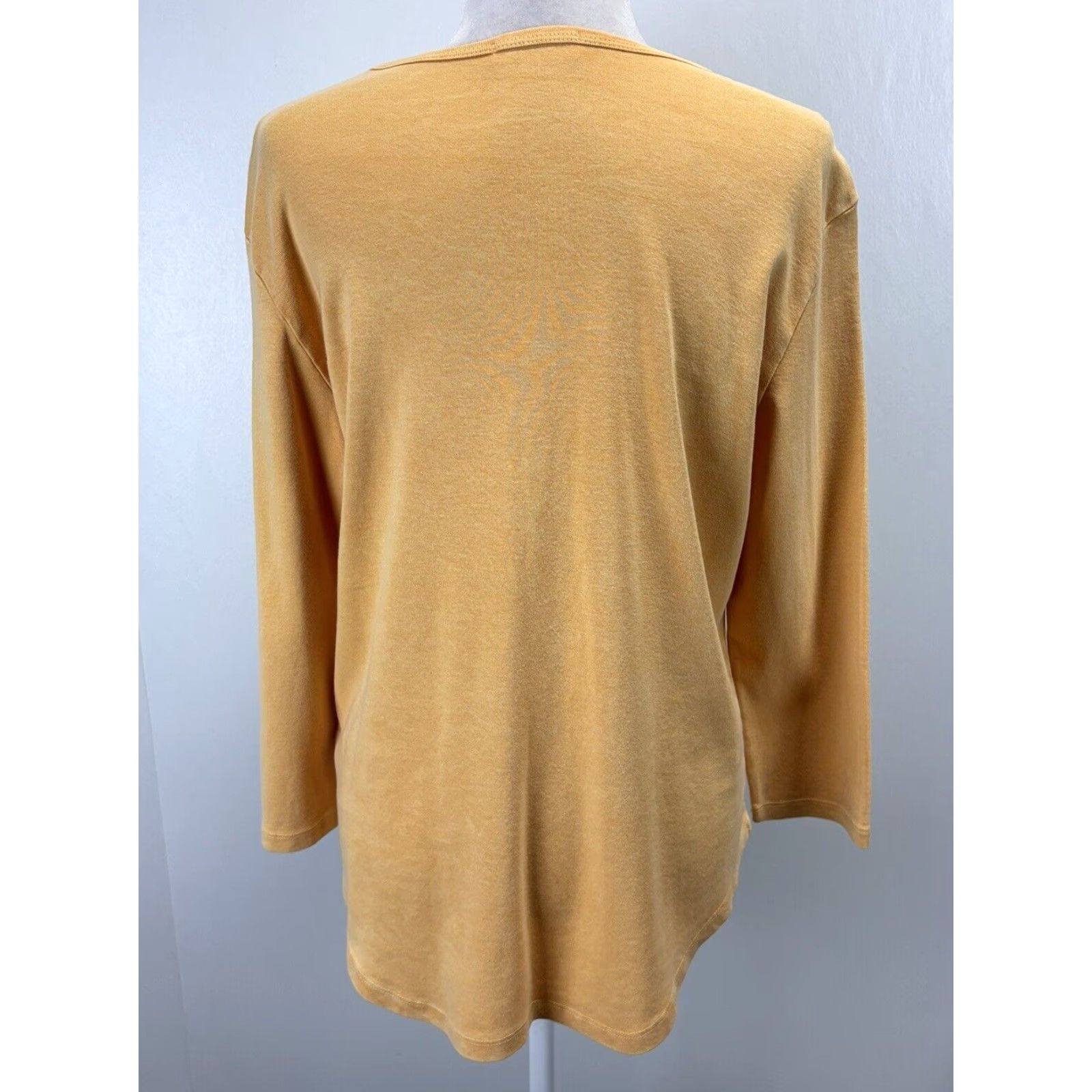 Vintage Jess & Jane Women's Casual Asian Top Shirt Yellow Medium Made USA Size M / US 6-8 / IT 42-44 - 3 Thumbnail