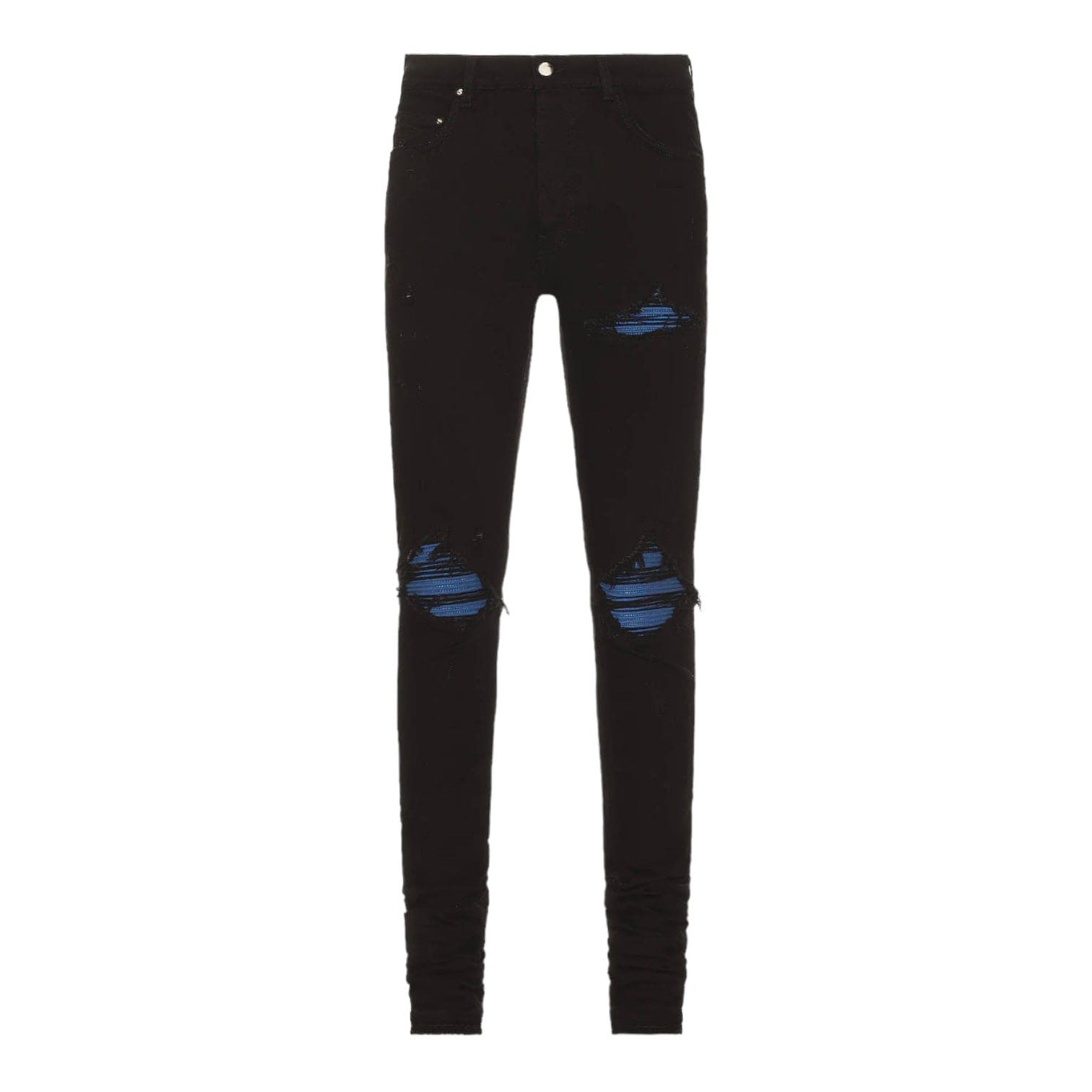 Amiri Amiri MX1 Blue Ultrasuede Patch Jeans Black OD | Grailed