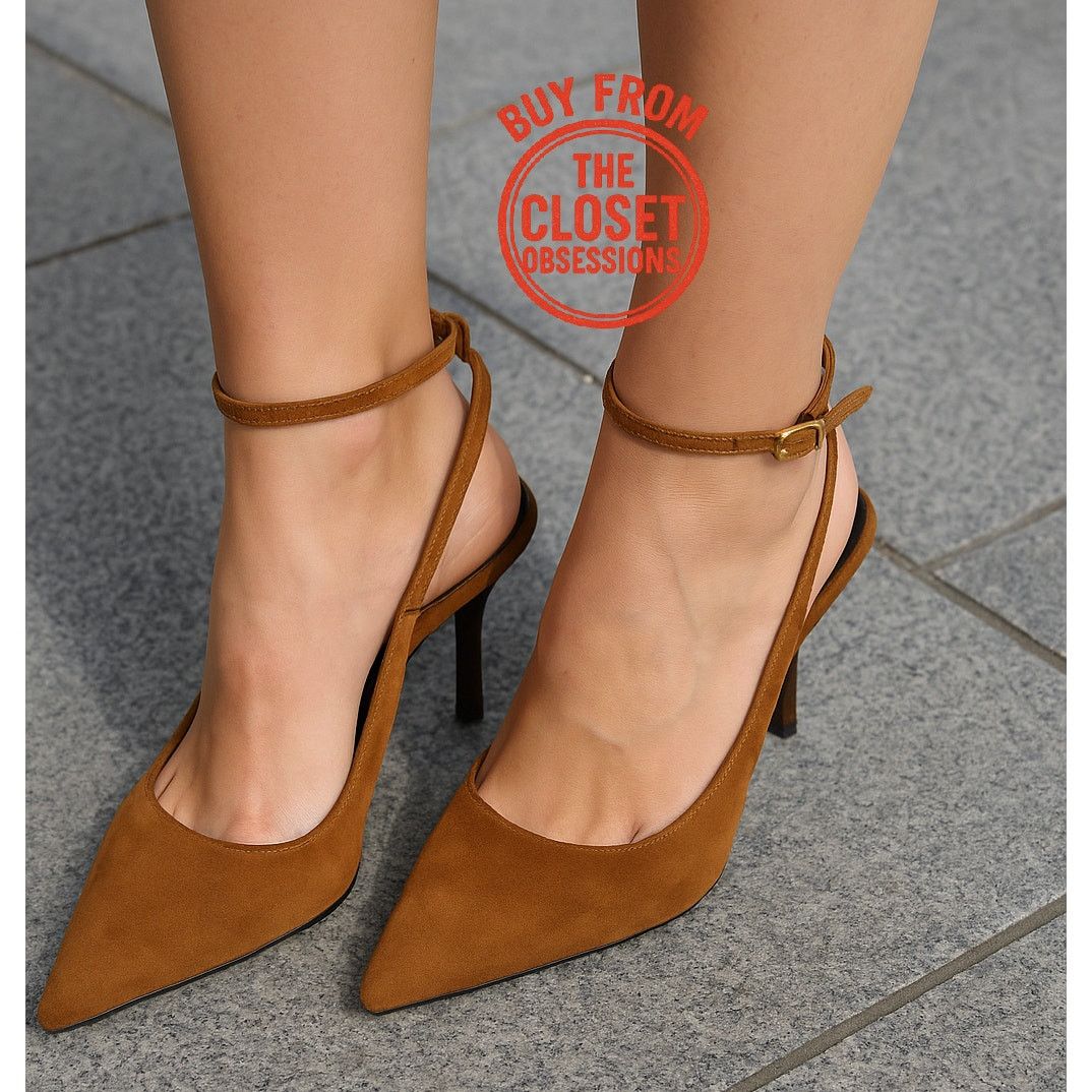 Zara ZARA Brown Leather Slingback Heels NWT Size US 9 / IT 39 - 6 Thumbnail