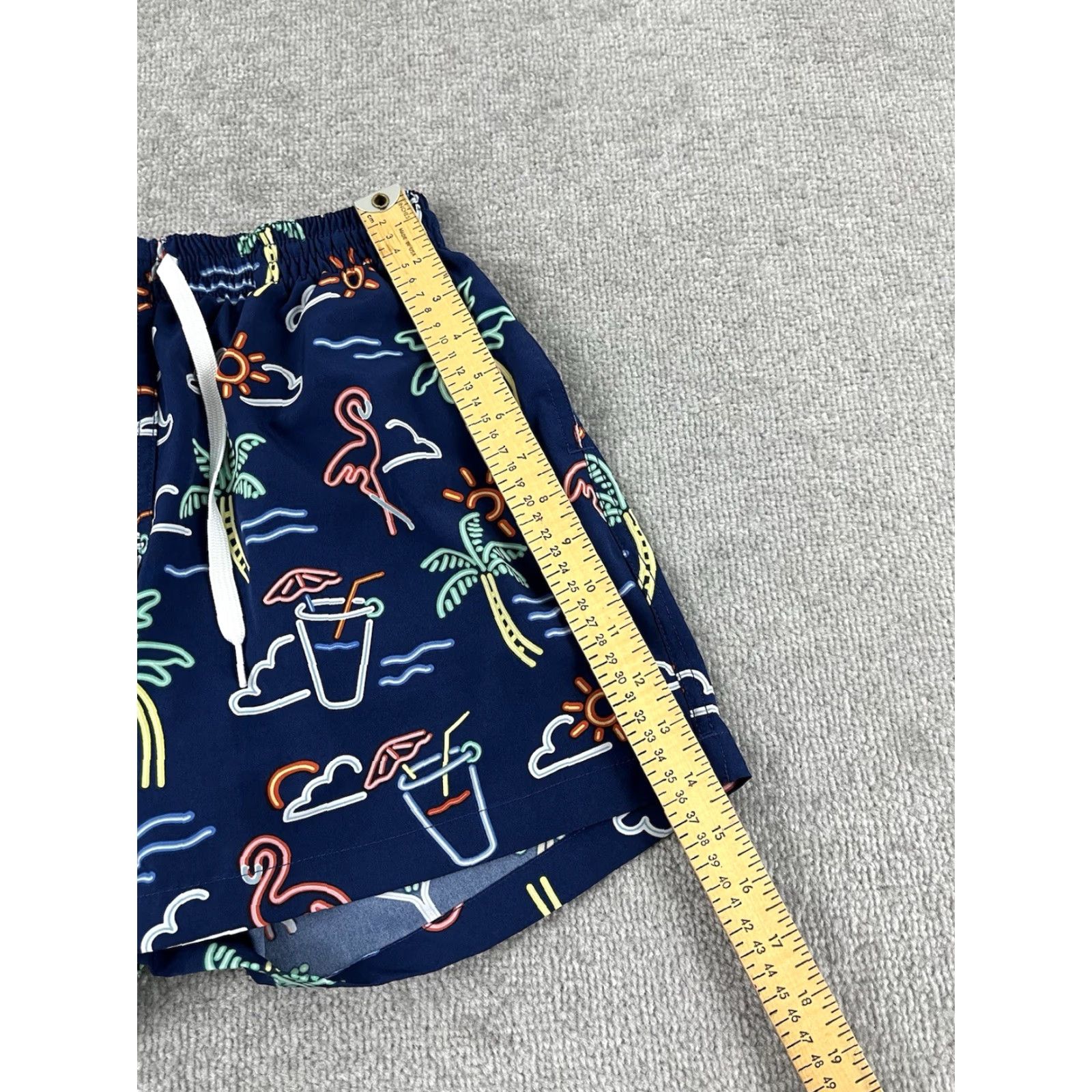 Chubbies CHUBBIES Swim Trunks Mens Medium Blue Neon Lights Lined 5.5" Short Size US 31 - 6 Thumbnail