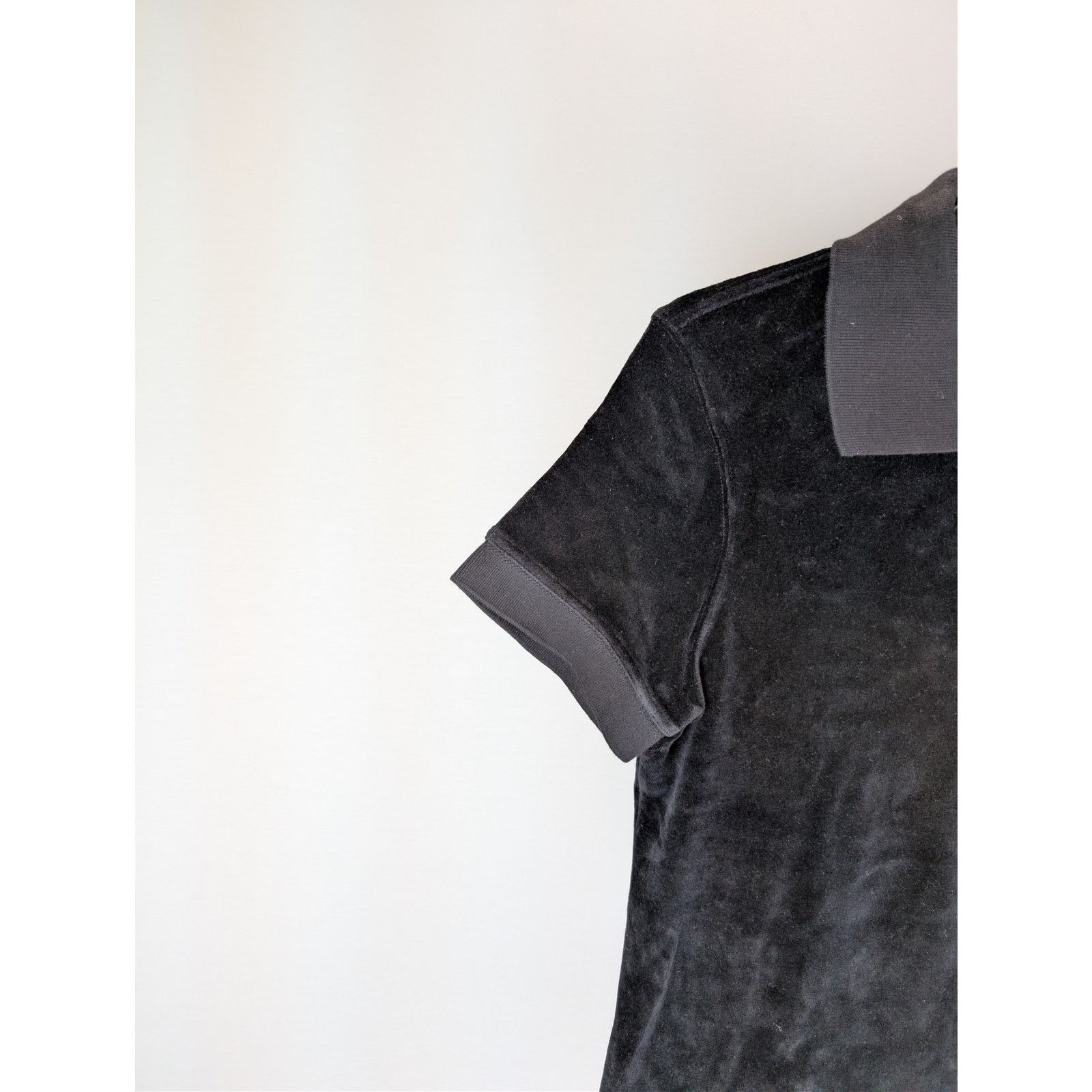 Tom Ford o1rshd1 CC20 Black Modal Velour Polo Shirt in Black Size US M / EU 48-50 / 2 - 6 Thumbnail