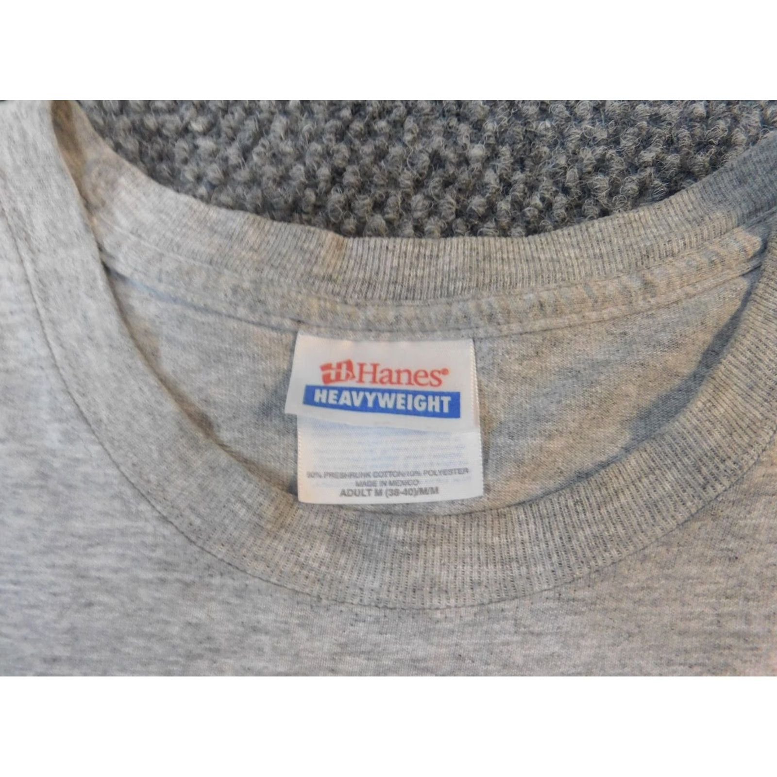 Hanes Hanes Men T-Shirt M Gray Crew Neck Short Sleeve Logo American Beach Cotton Knit Vintage: No Size US M / EU 48-50 / 2 - 5 Thumbnail