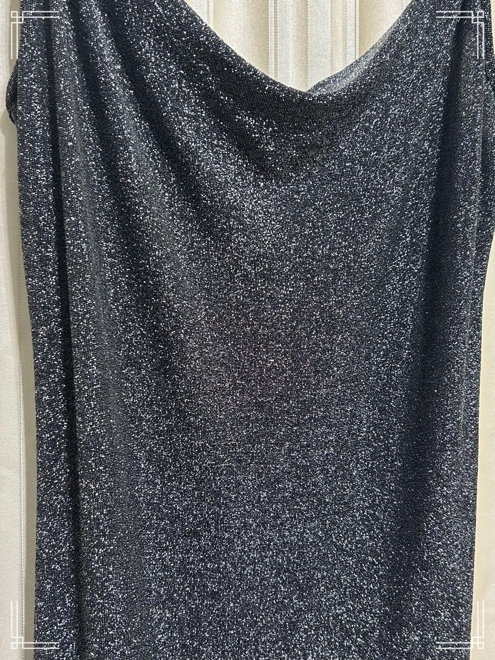 Designer ZAFUL Glitter Slip Dress - Shimmering Cowl Neck Maxi, Size M Size M / US 6-8 / IT 42-44 - 3 Thumbnail