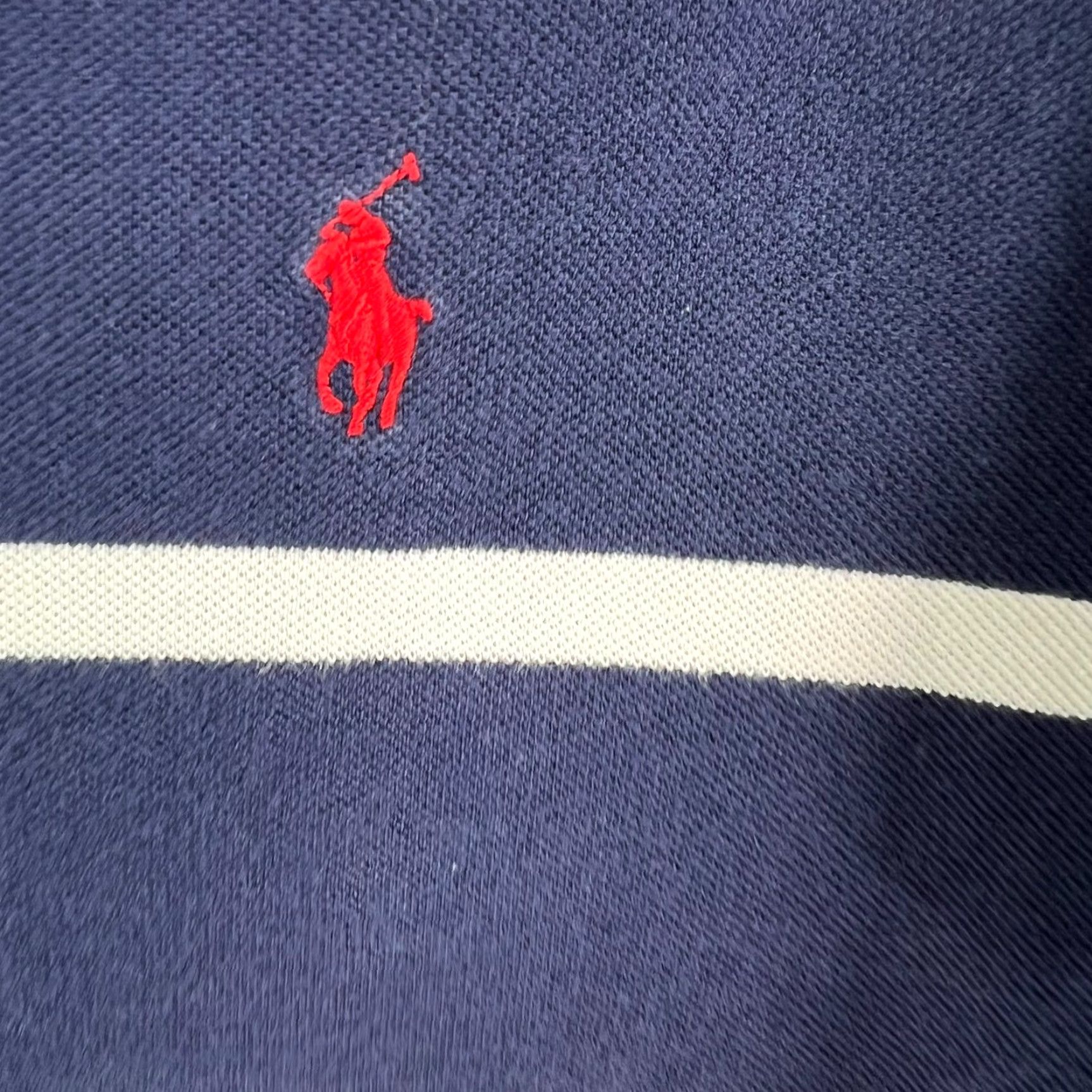 Ralph Lauren VINTAGE Ralph Lauren Polo Shirt Mens 2XLT Short Sleeve Blue Striped Casual Golf Size US XXL / EU 58 / 5 - 2 Thumbnail