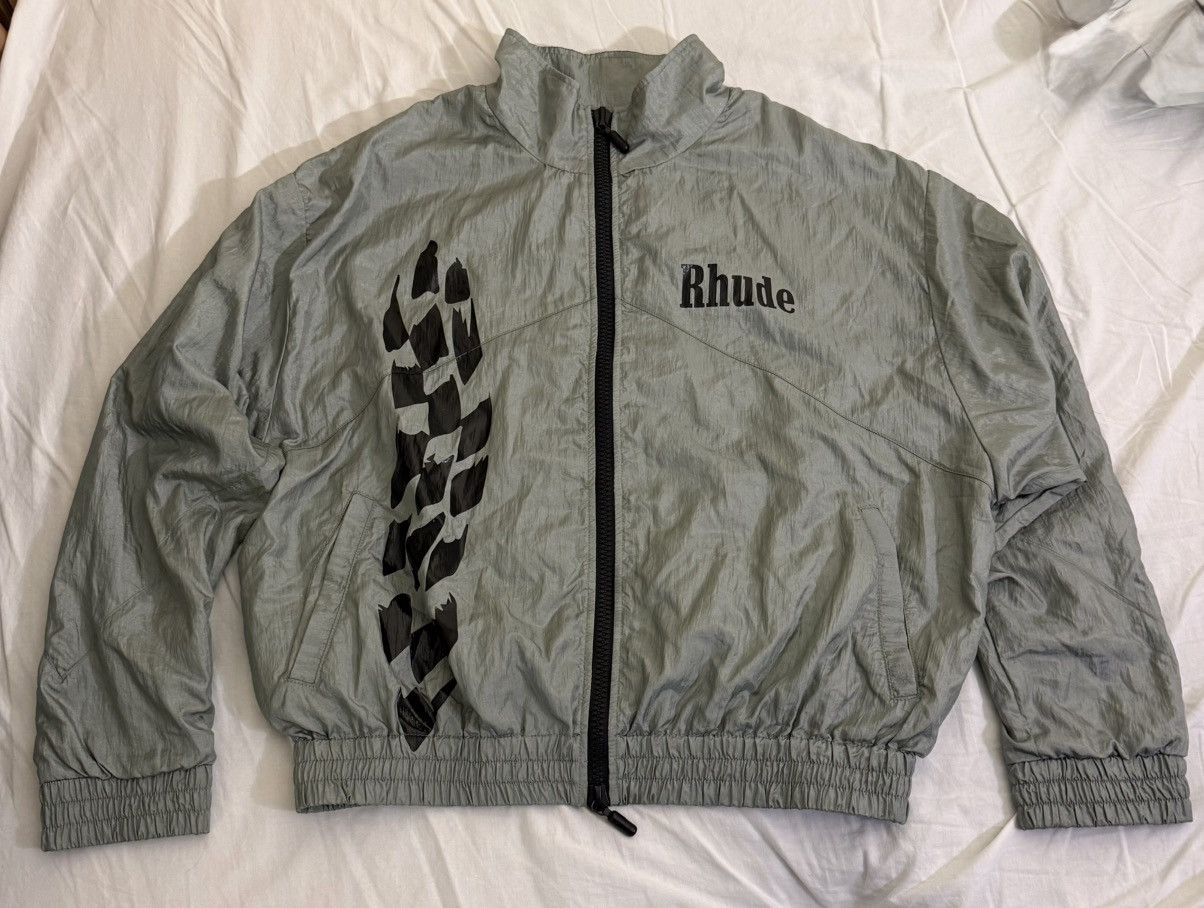 Rhude Rhude Nylon Racing Track Jacket Bomber Silver Large Size US L / EU 52-54 / 3 - 1 Thumbnail