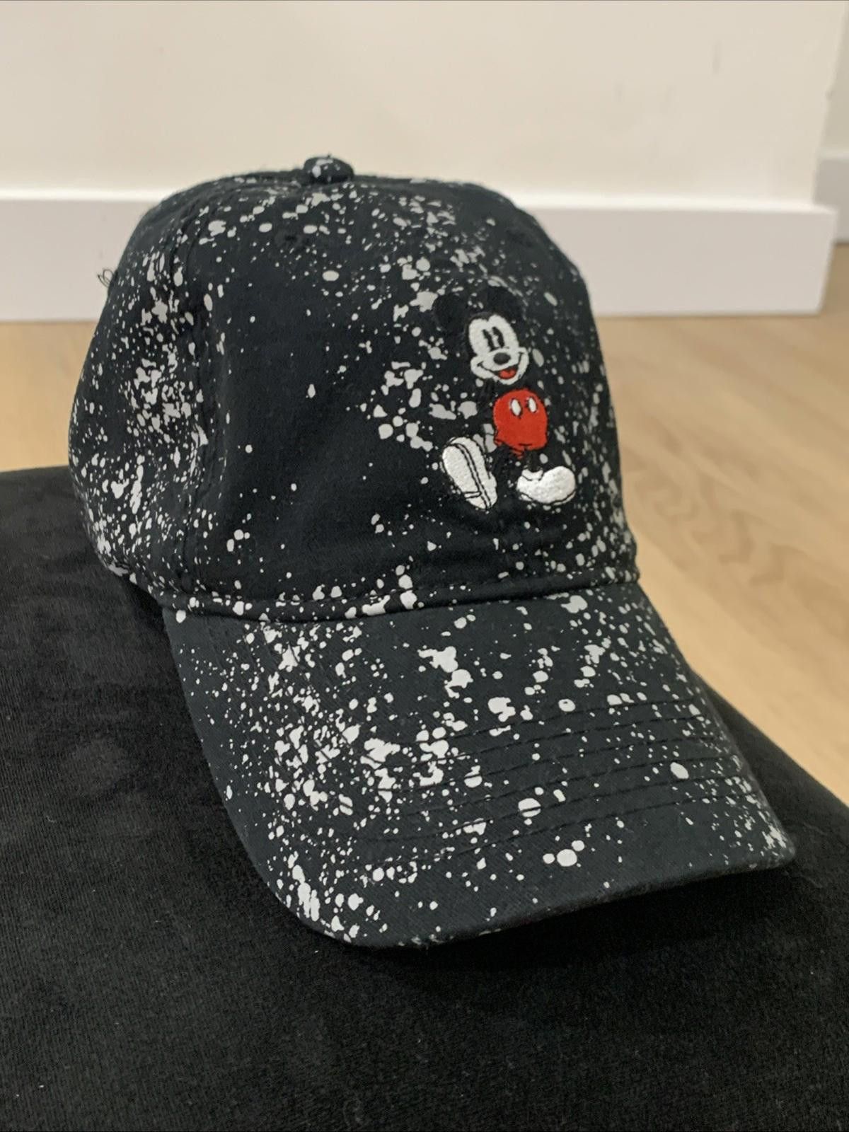 Disney Vintage Disney Mickey Mouse Cap 2010s Paint Splatter Black Size ONE SIZE - 4 Thumbnail