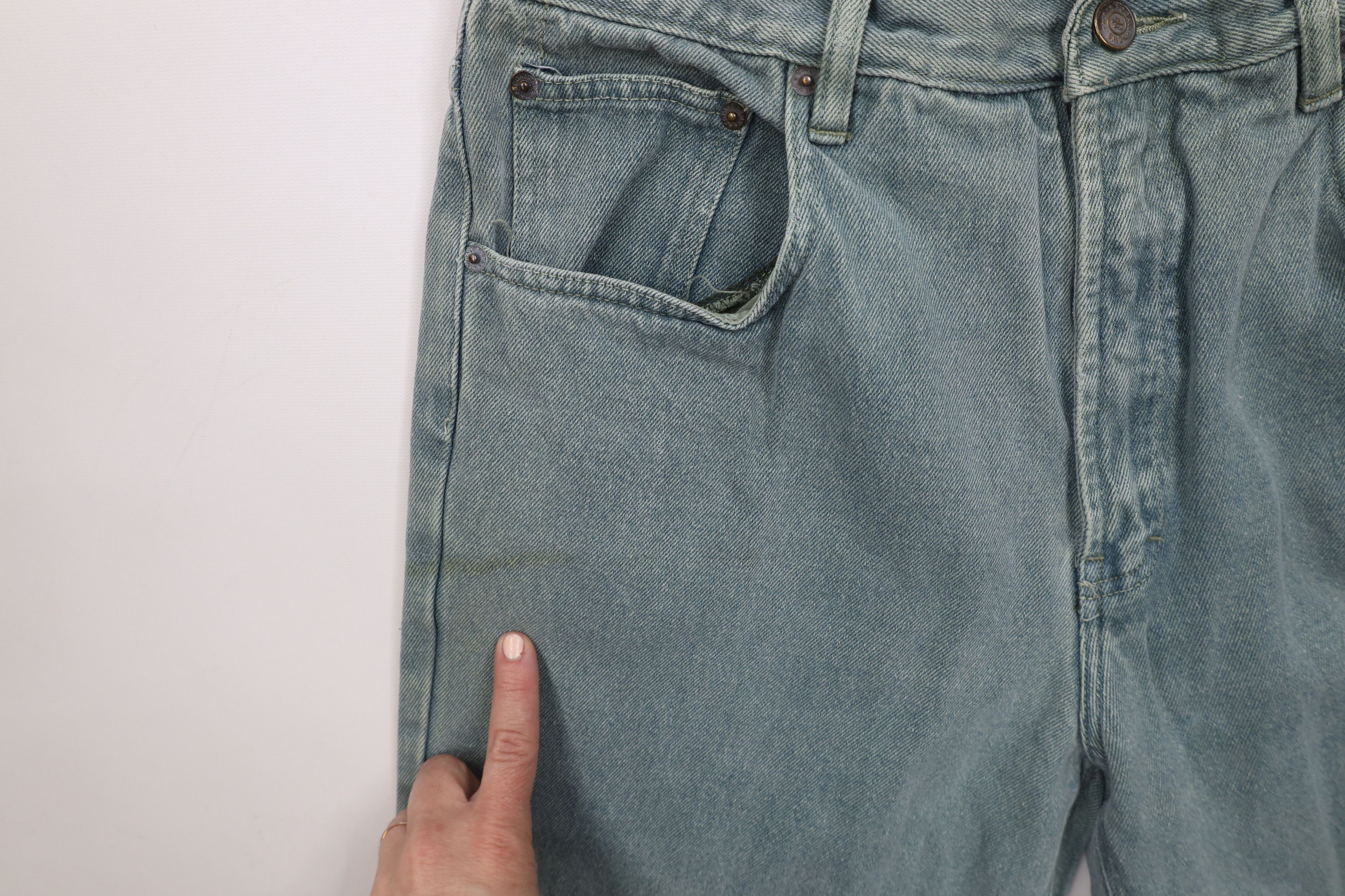 Vintage Vintage 90s Streetwear Stonewash Tapered Leg Jeans Teal Size US 32 / EU 48 - 8 Thumbnail