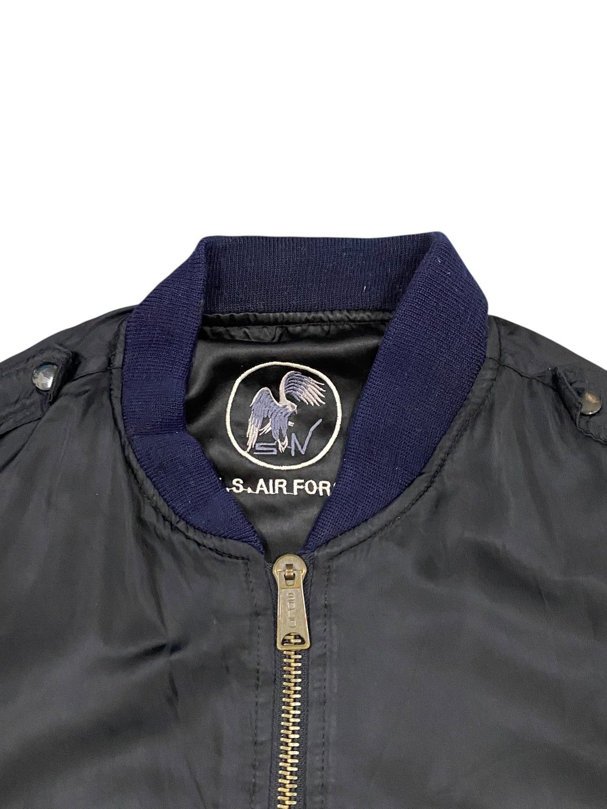 Vintage Vtg U.S Air Force Bomber Jacket Black Size US XL / EU 56 / 4 - 4 Thumbnail