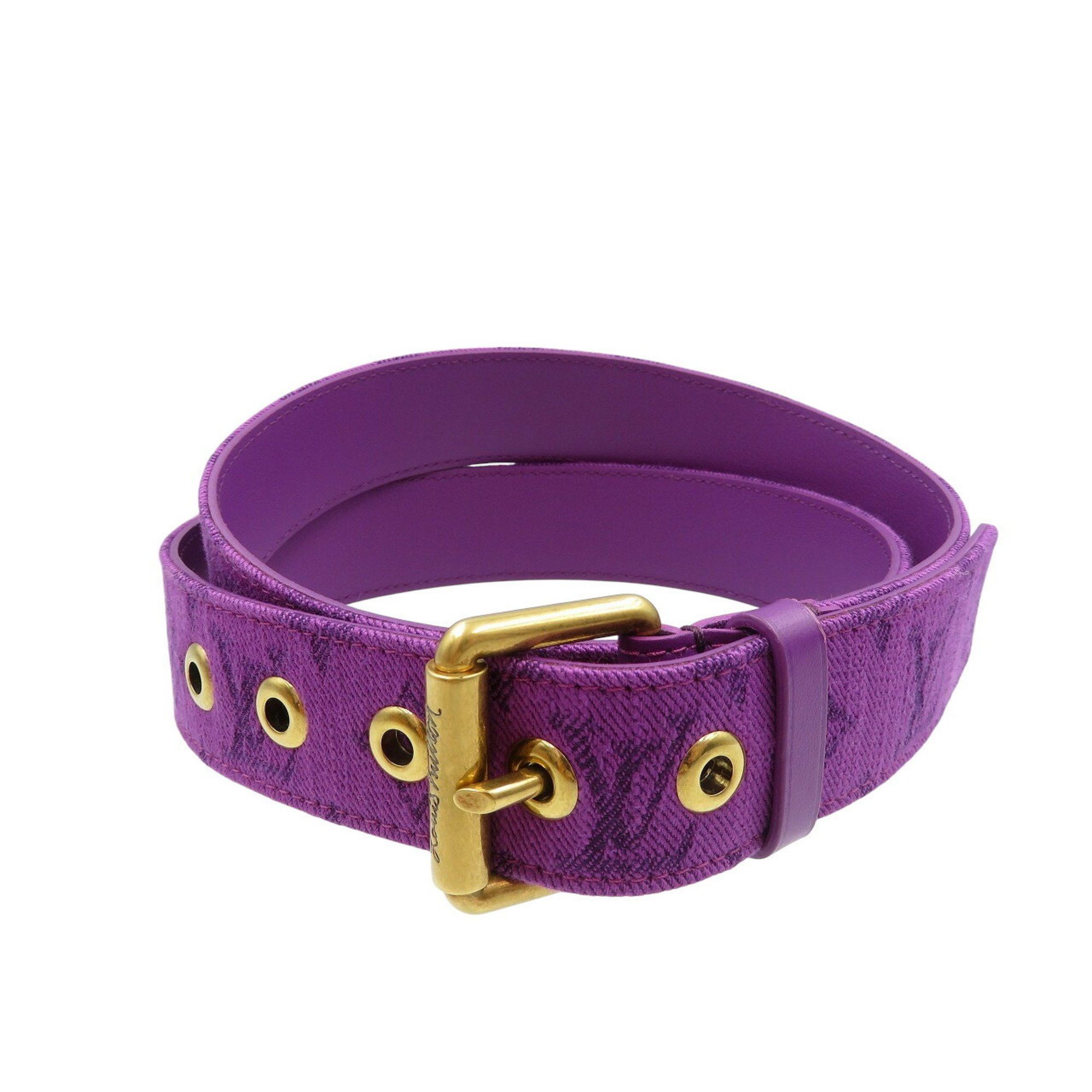 Louis Vuitton Louis Vuitton Santur Signature M0177 Denim Purple Belt 1023LOUIS VUITTON Size ONE SIZE - 1 Thumbnail