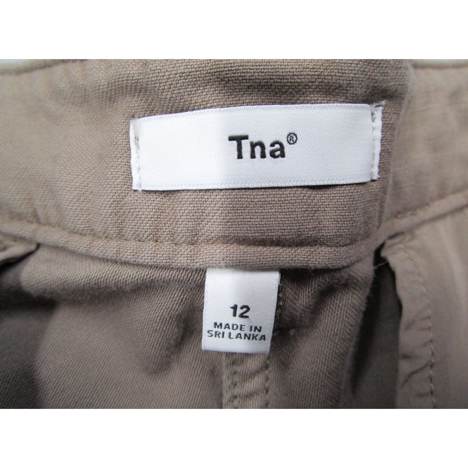 TNA VINTAGE TNA Cargo Pants Women’s 12 Brown Canvas Mid Rise Straight Leg Adjustable Waist Fall Spring Summer Winter Casual Workwear Size 34" / US 12 / IT 48 - 2 Thumbnail
