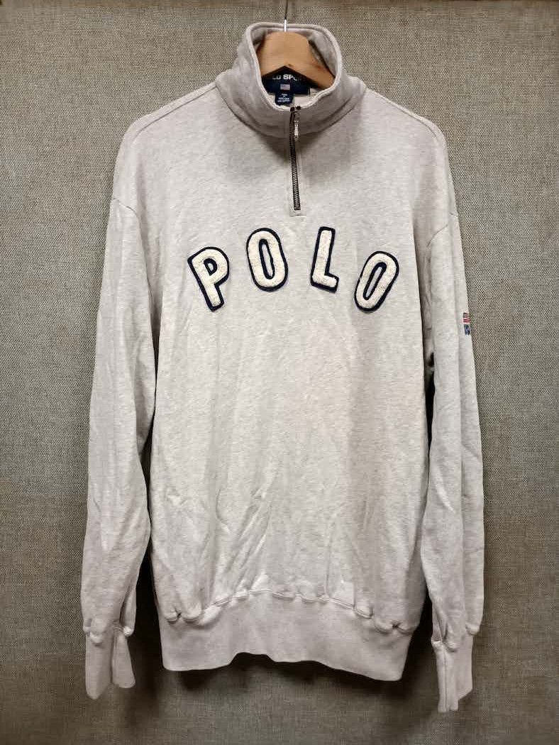 vintage 90 sweatshirt half zipper polo sport ralph lauren