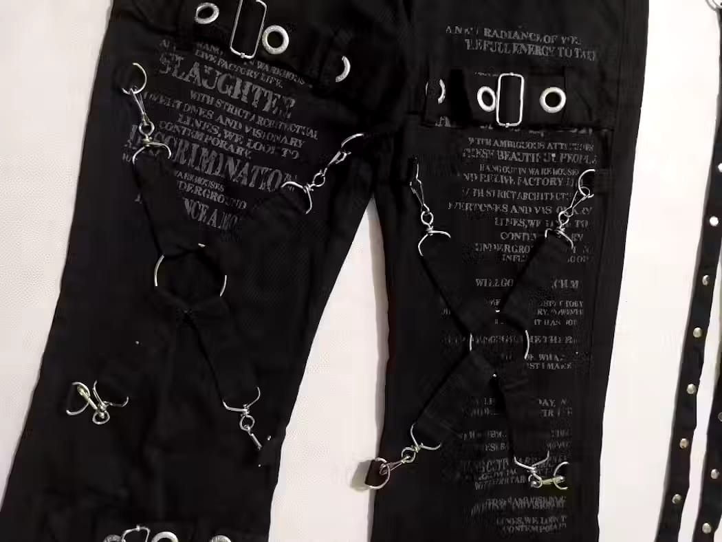 Japanese Brand Mad Punk Bondage Gothic With nice Back zipper Pants Size US 29 - 5 Thumbnail