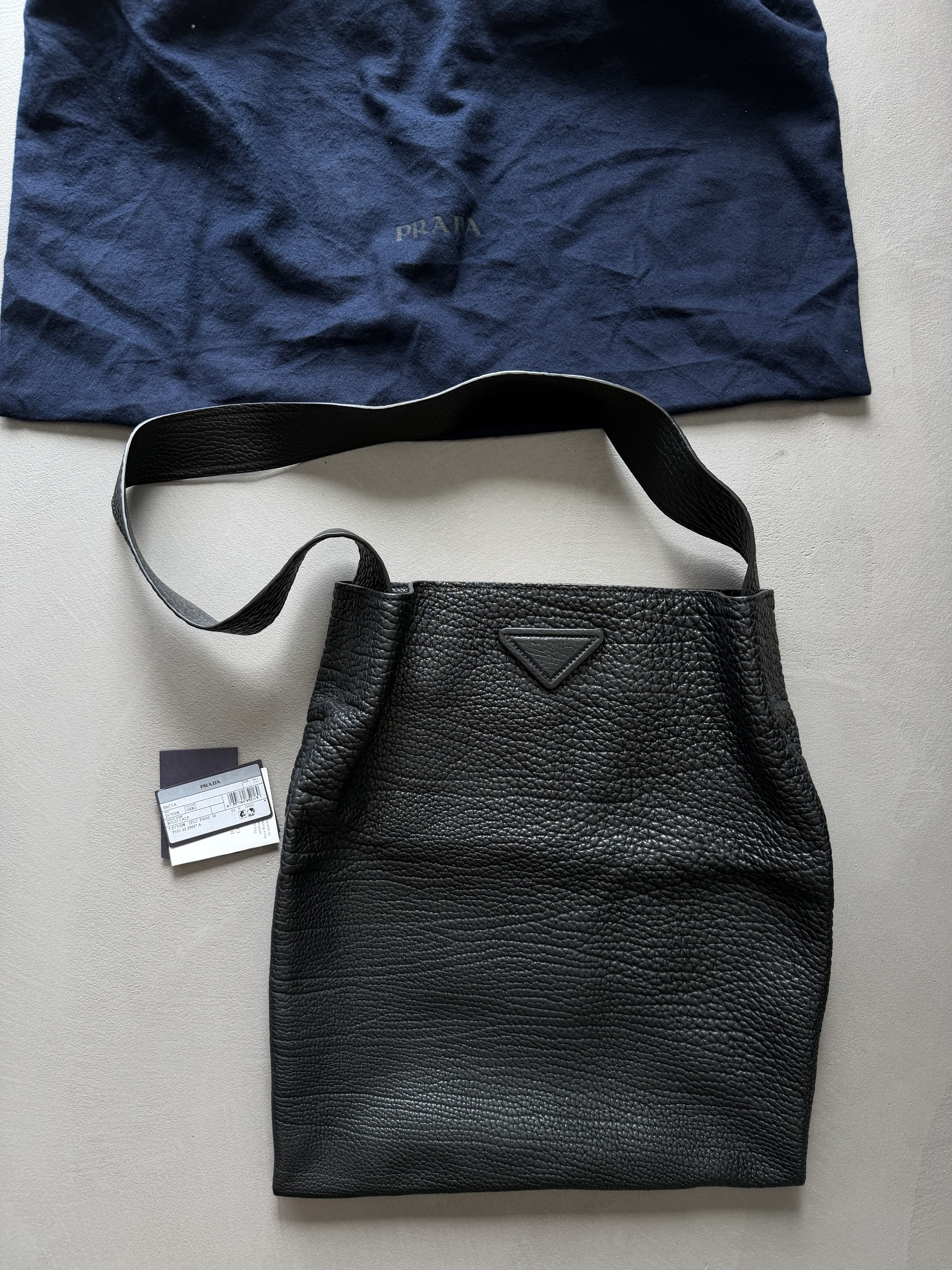 Prada PRADA Men's Grained Leather Shoulder Bag Runway SS 2022 Size ONE SIZE - 2 Thumbnail