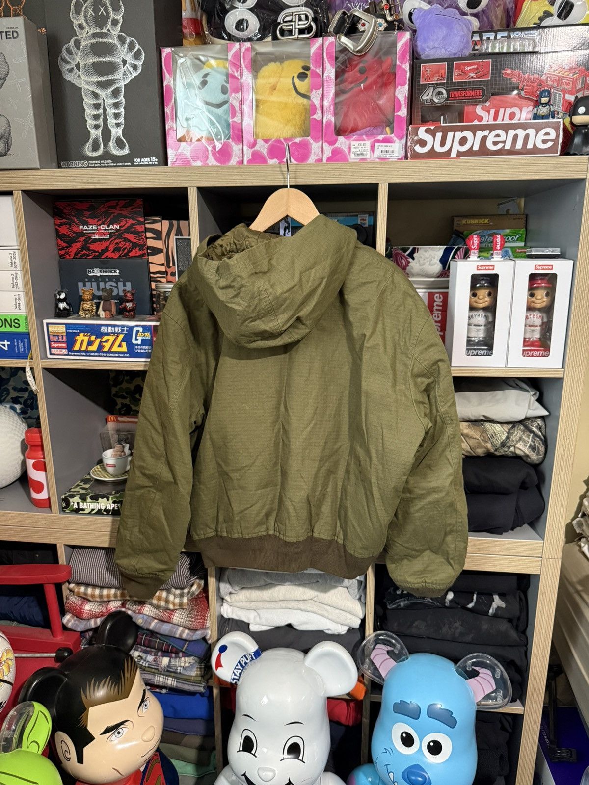 Acne Studios Acne Studios Quilted Hooded Bomber Jacket Olive Size US M / EU 48-50 / 2 - 2 Thumbnail