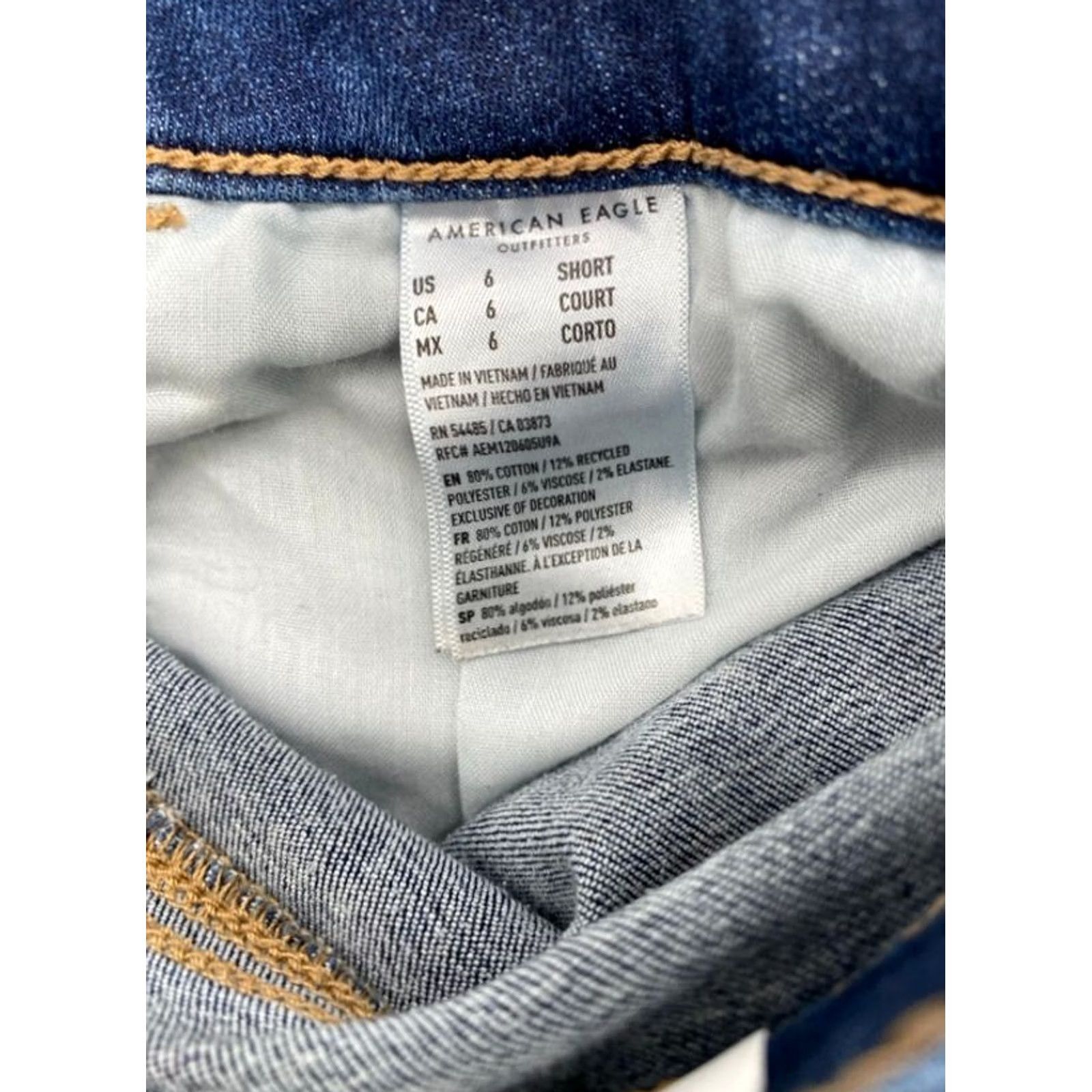 American Eagle Outfitters VINTAGE American Eagle Jeans 6 Short Blue Denim Ankle Stretch 29x27 Womens Size 28" / US 6 / IT 42 - 7 Thumbnail