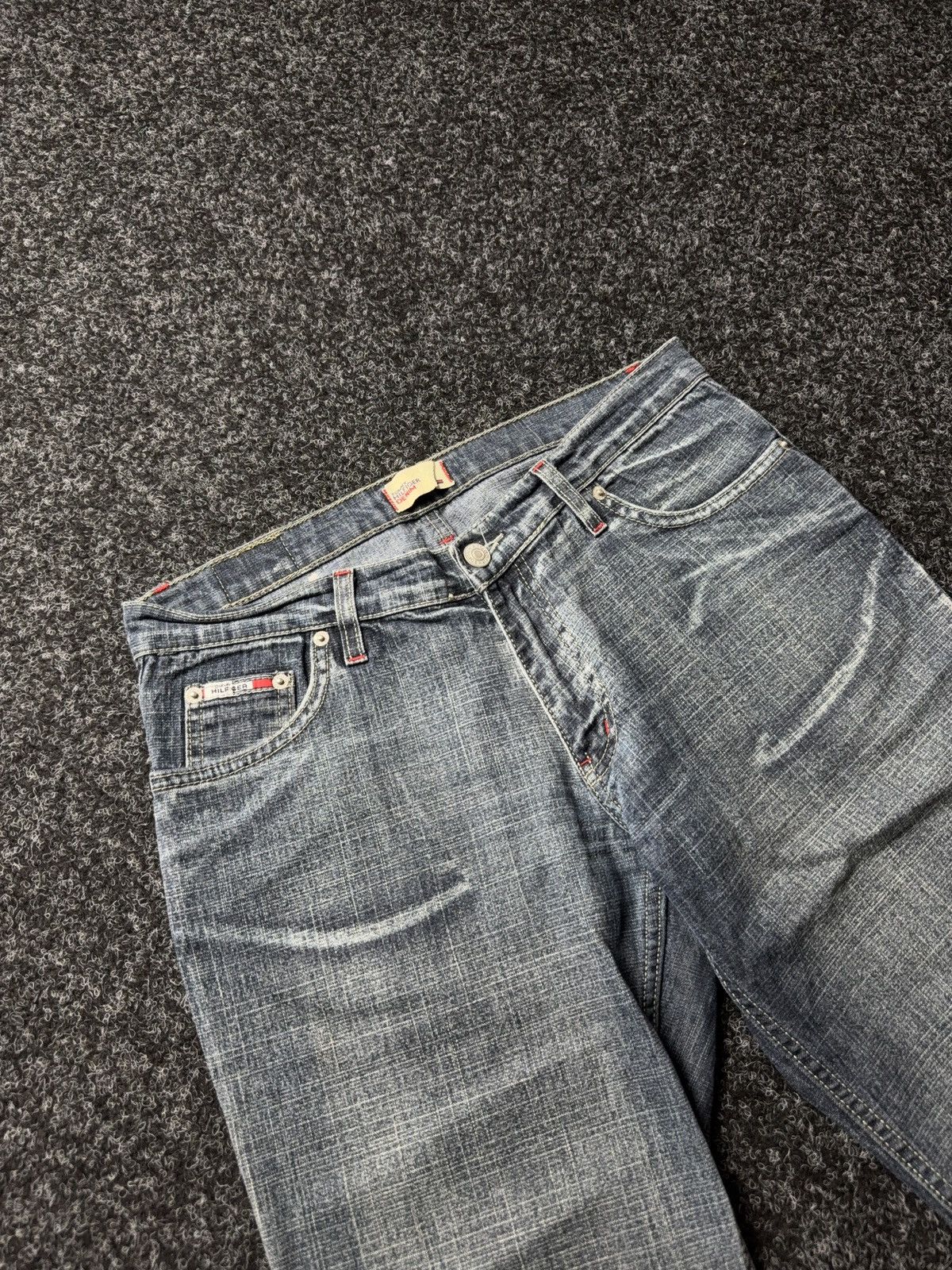 Tommy Hilfiger Retro 90s Tommy Hilfiger Denim Y2K Flare Jeans Low Rise Blue Size 29" - 9 Thumbnail