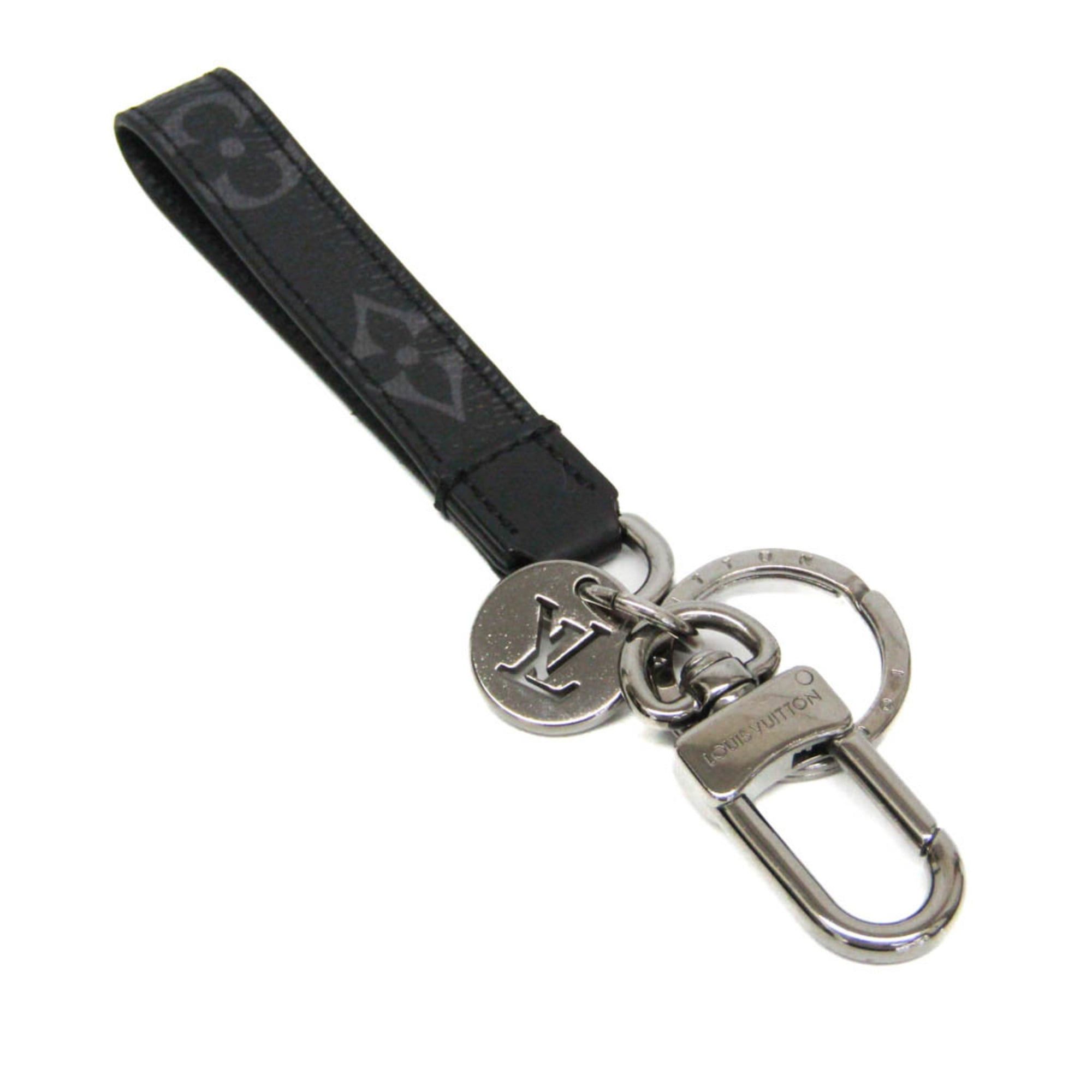 Louis Vuitton Louis Vuitton Monogram Eclipse Dragonne Key Ring M61950 Keyring (Gunmetal,Monogram Eclipse) Size ONE SIZE - 1 Thumbnail
