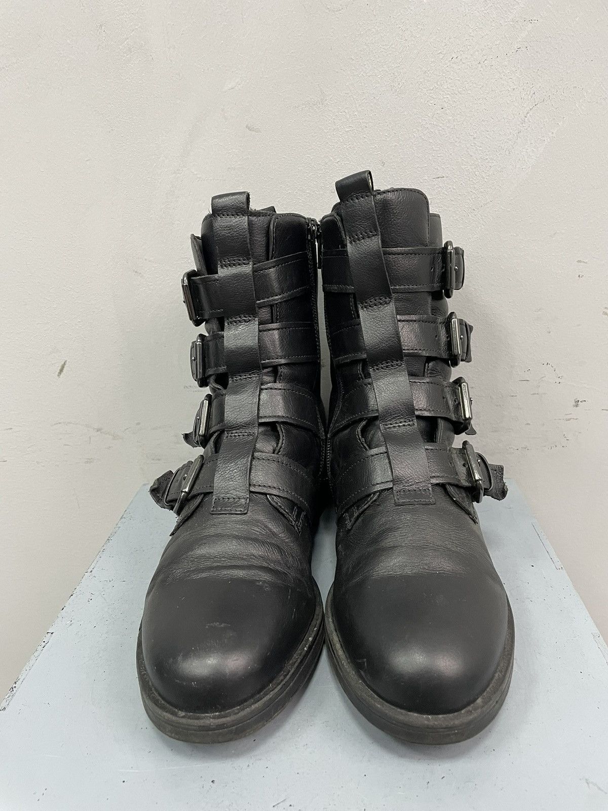 Other Vintage guidi style Gothic Multi Buckle Leather Boots Y2K Size US 7.5 / EU 40-41 - 4 Thumbnail