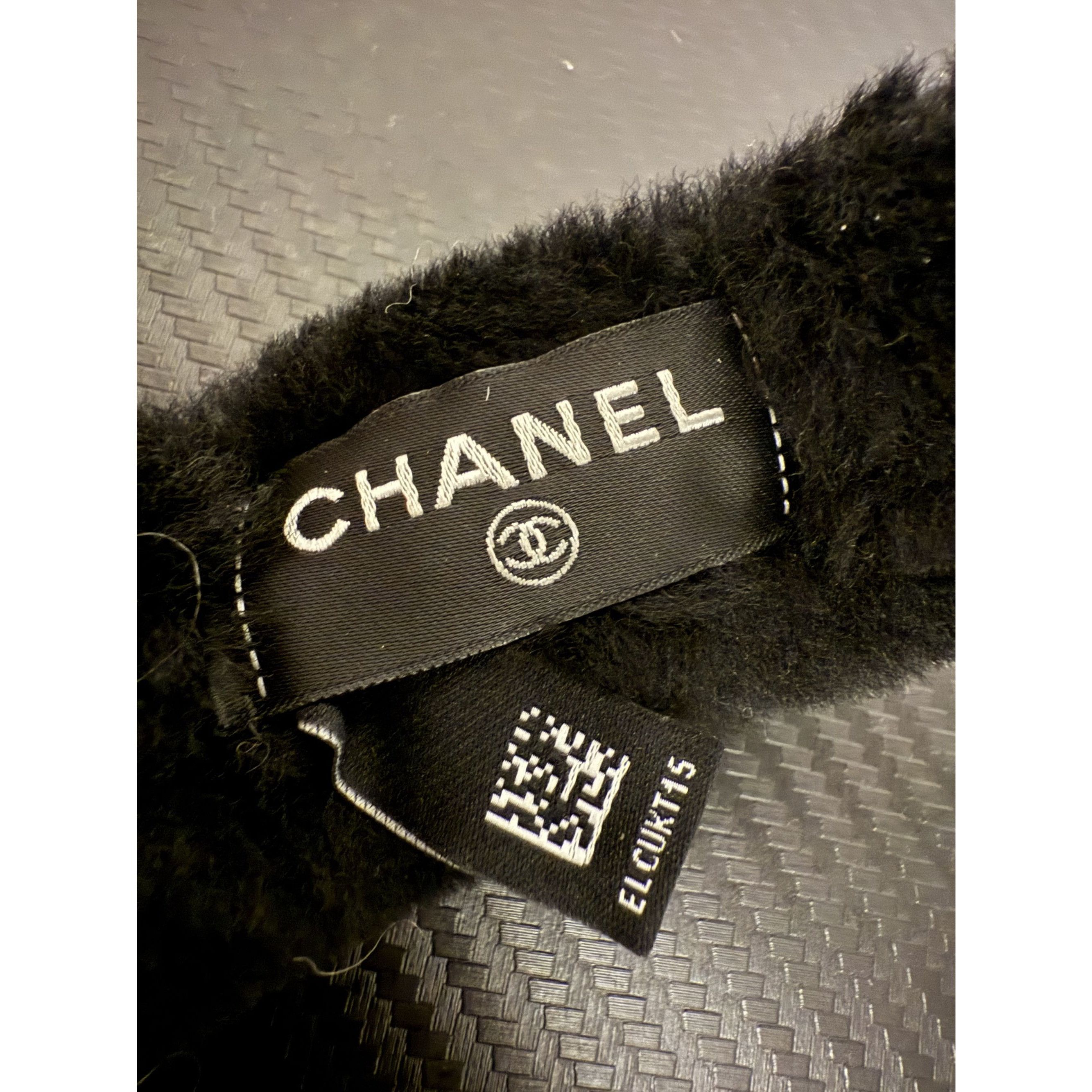 Chanel Black & White Faux Fur Earmuffs