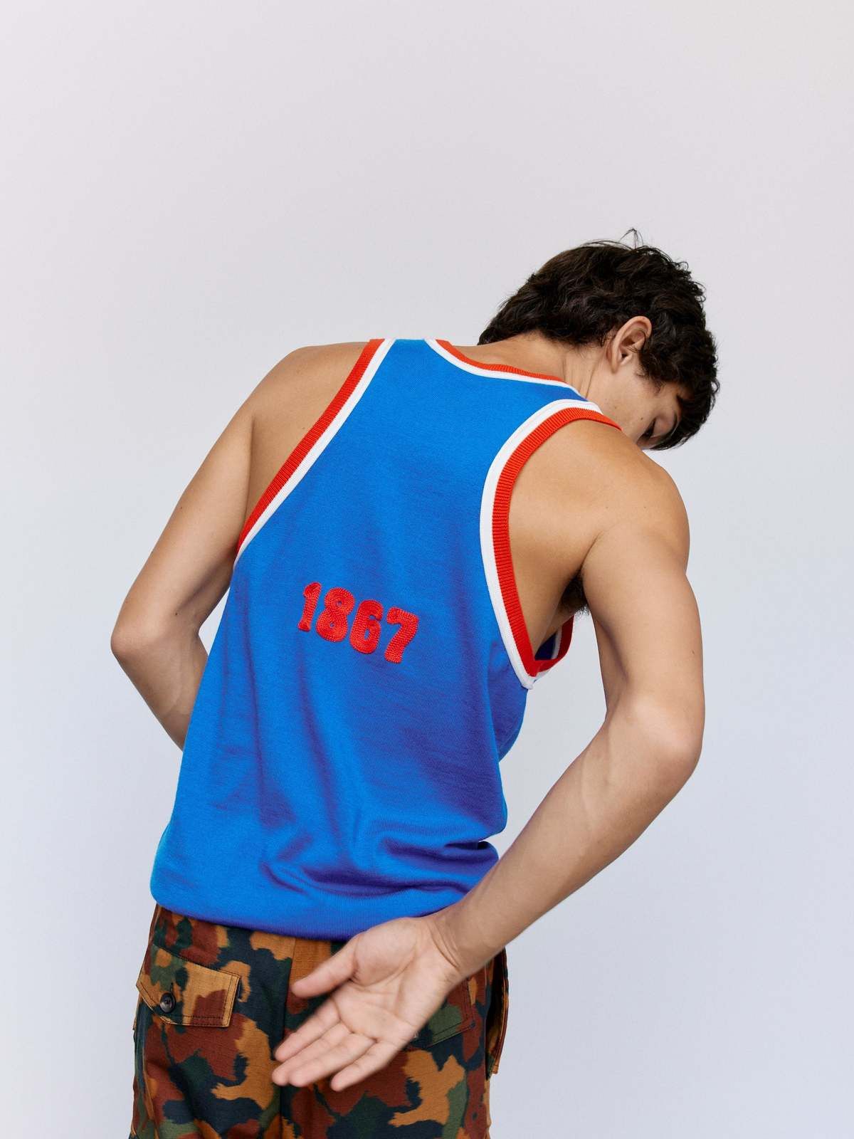 Wales Bonner o1mle0825 Founders Tank Top in Blue Size US L / EU 52-54 / 3 - 8 Thumbnail