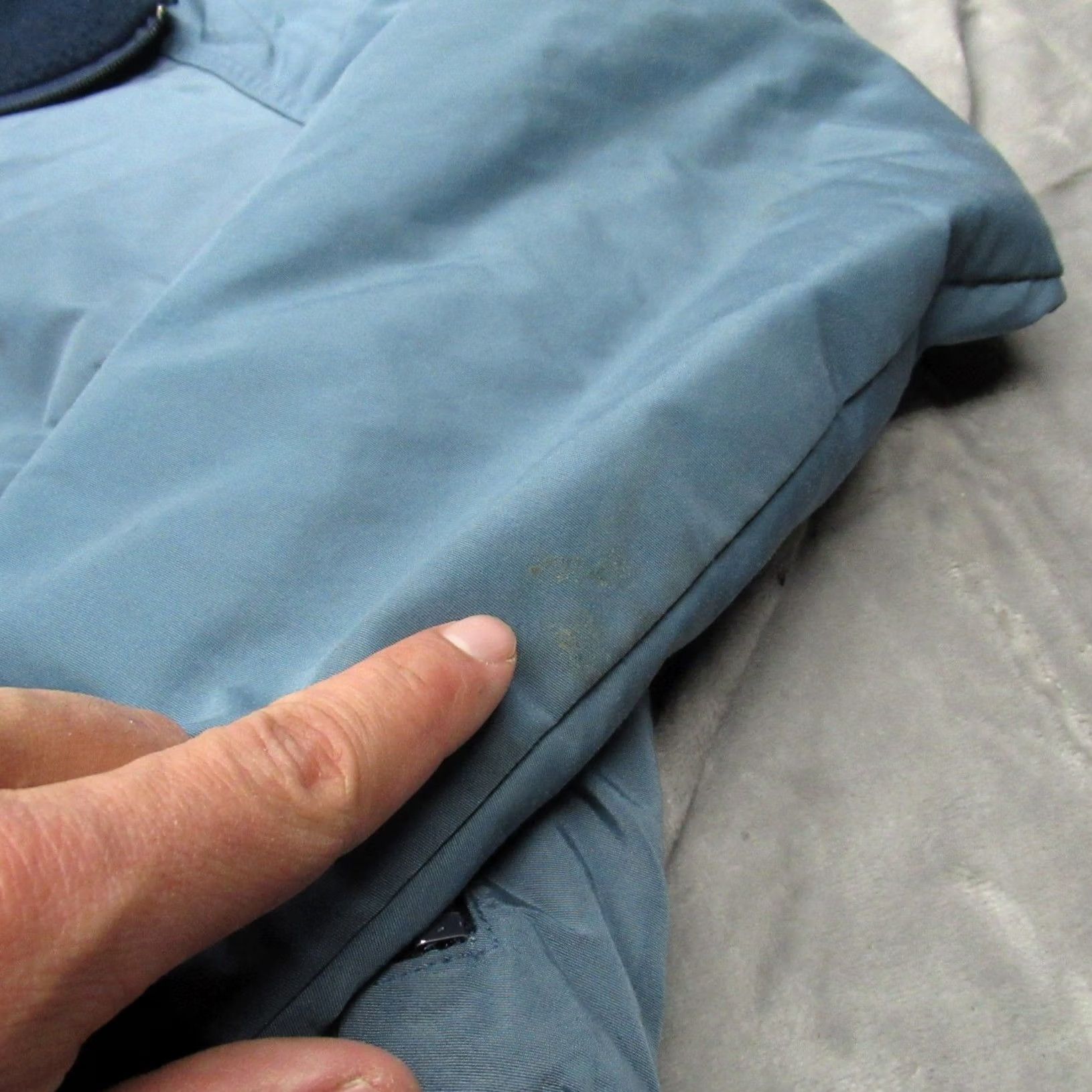 Vintage VINTAGE Woolrich Jacket Women L Blue Nylon Bomber Zip Pockets Fleece Lined Insulated Casual Autumn Winter Spring Size L / US 10 / IT 46 - 2 Thumbnail