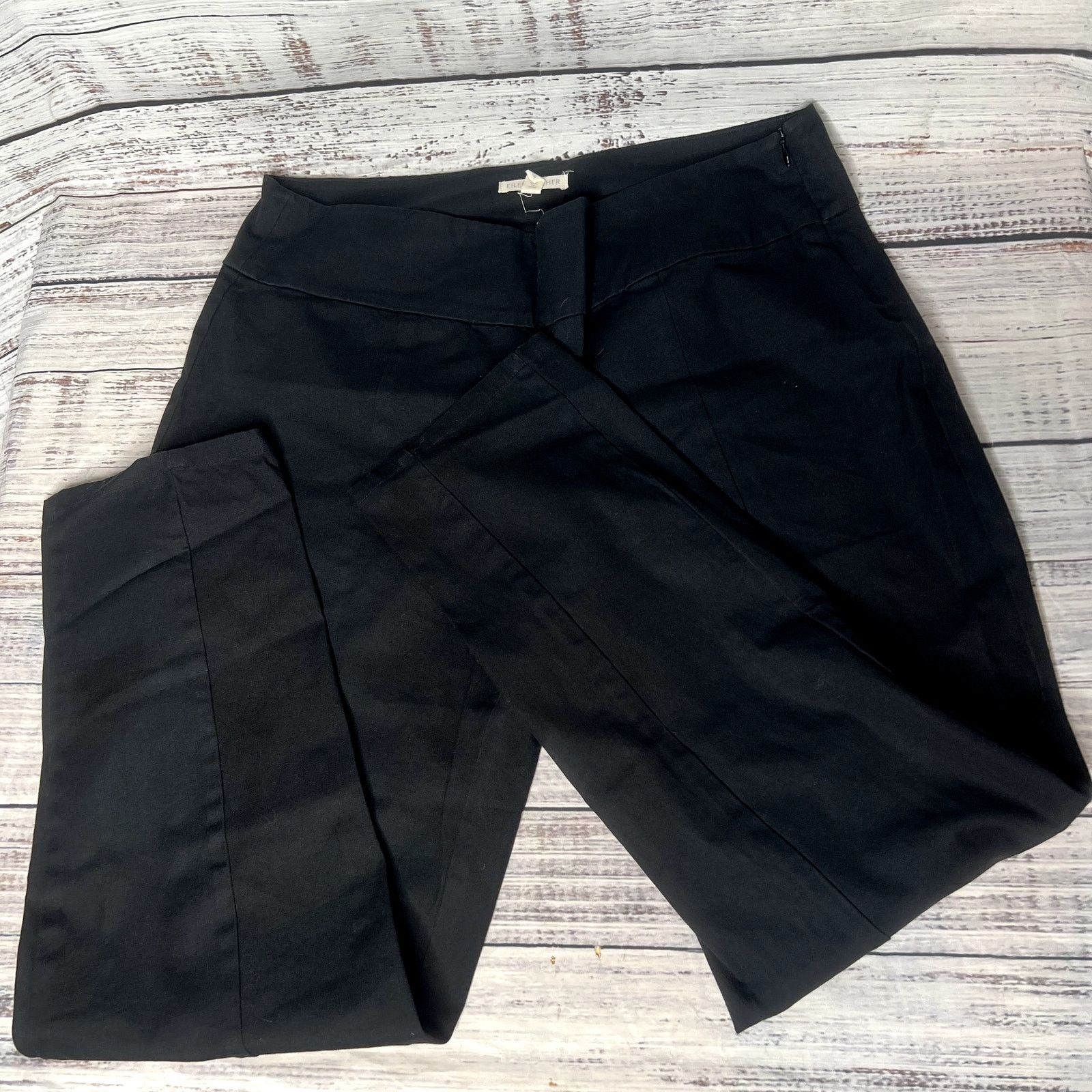 Eileen Fisher Eileen Fisher Organic Signature Trouser Pant True Black Med Size 30" / US 8 / IT 44 - 4 Thumbnail