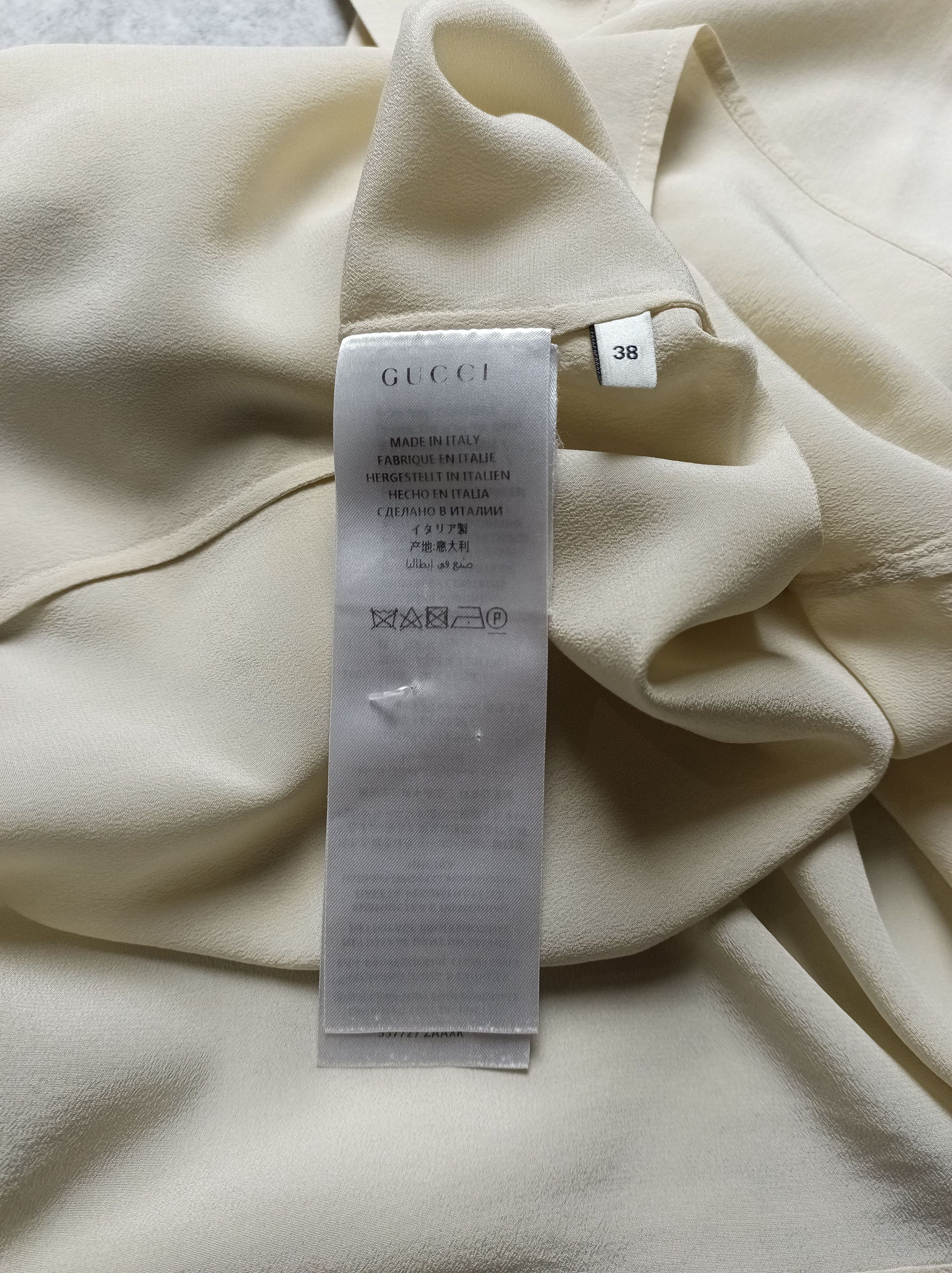 Gucci Gucci Ivory Silk Blouse Embroidered Flower EU 38 Size S / US 4 / IT 40 - 11 Thumbnail