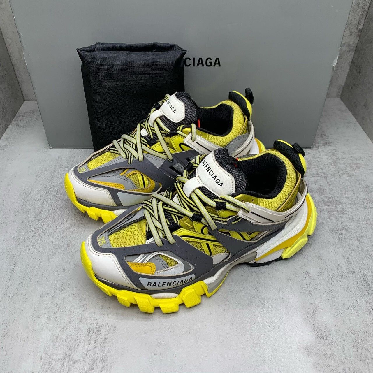 Balenciaga Balenciaga Track Sneakers in Gray Yellow Size US 5 / EU 37 - 1 Thumbnail