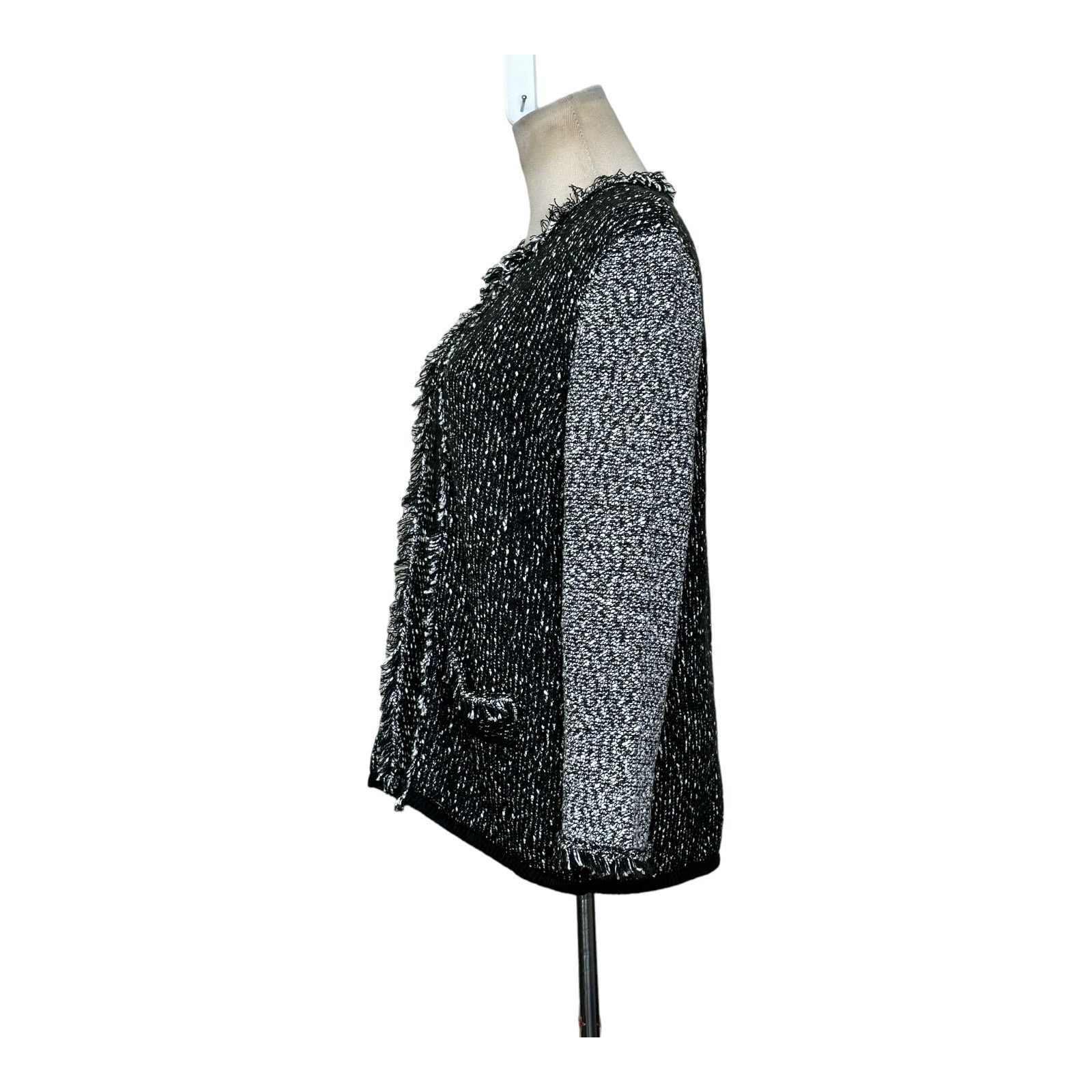Karl Lagerfeld Karl Lagerfeld Two Tone Full Zip Knit Jacket size Small Size S / US 4 / IT 40 - 8 Thumbnail
