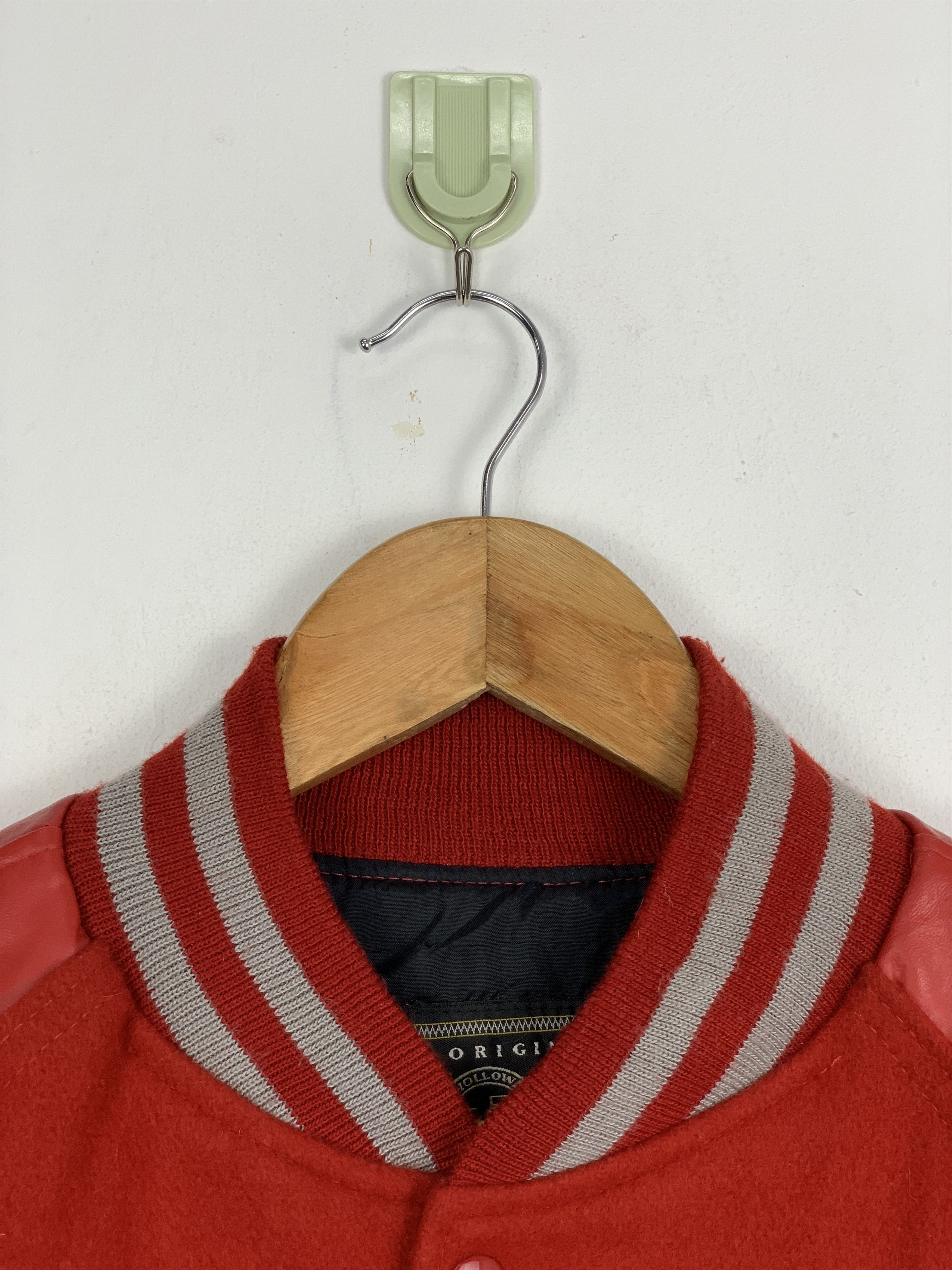 Holloway Vintage 80s Holloway Sleeve Leather Varsity Jacket Red V0504 Size US M / EU 48-50 / 2 - 8 Thumbnail