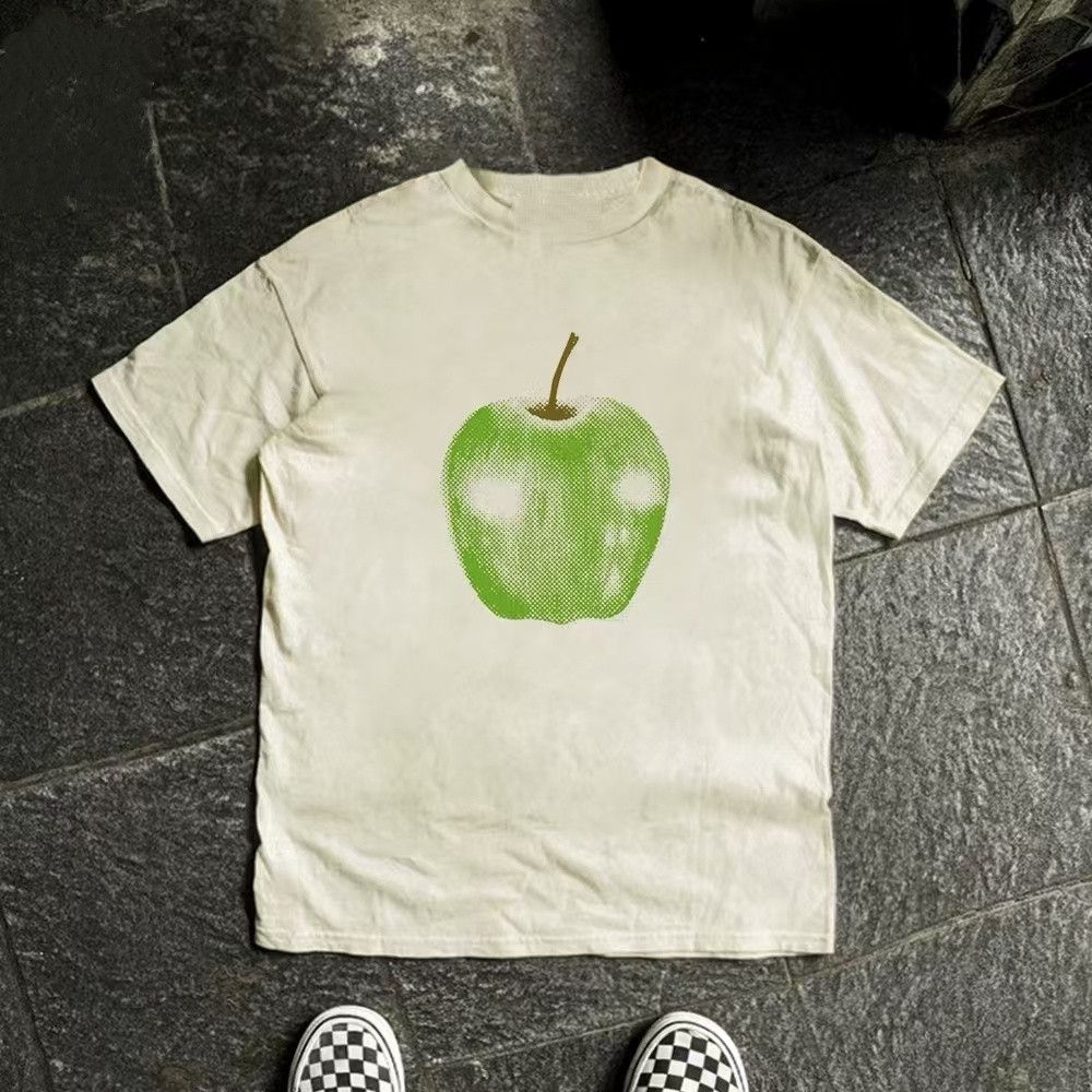 Vintage Beige casual retro apple print cotton t-shirt Size US M / EU 48-50 / 2 - 1 Thumbnail