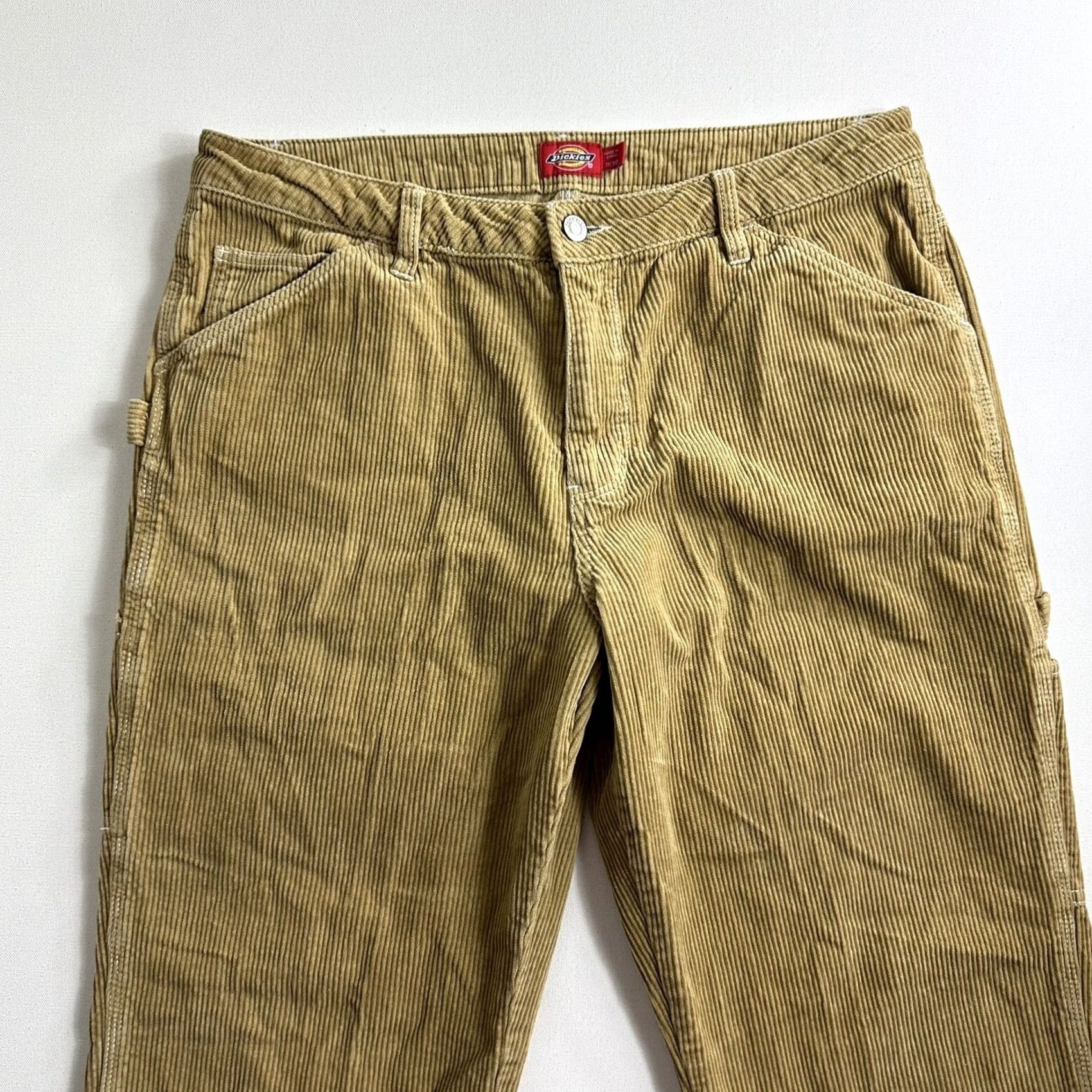 Dickies Dickies Juniors Carpenter Relaxed Corduroy Khaki Pants Size 11x30 Casual Brown Pants Women Size 32" / US 10 / IT 46 - 3 Thumbnail