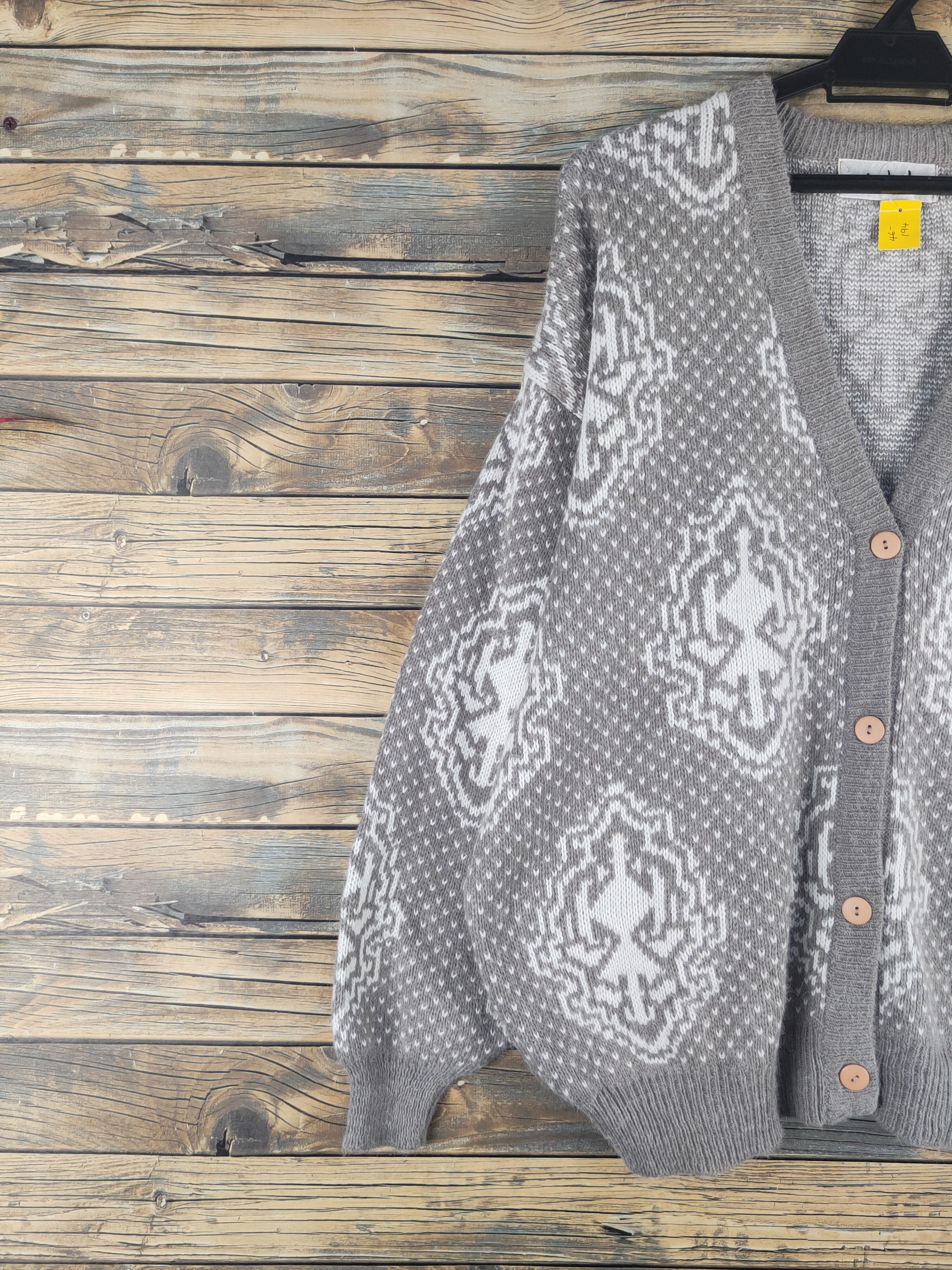 Japanese Brand DL Mackoul vintage Gray Knitwear Cardigan #46-194T Size XL / US 12-14 / IT 48-50 - 3 Thumbnail