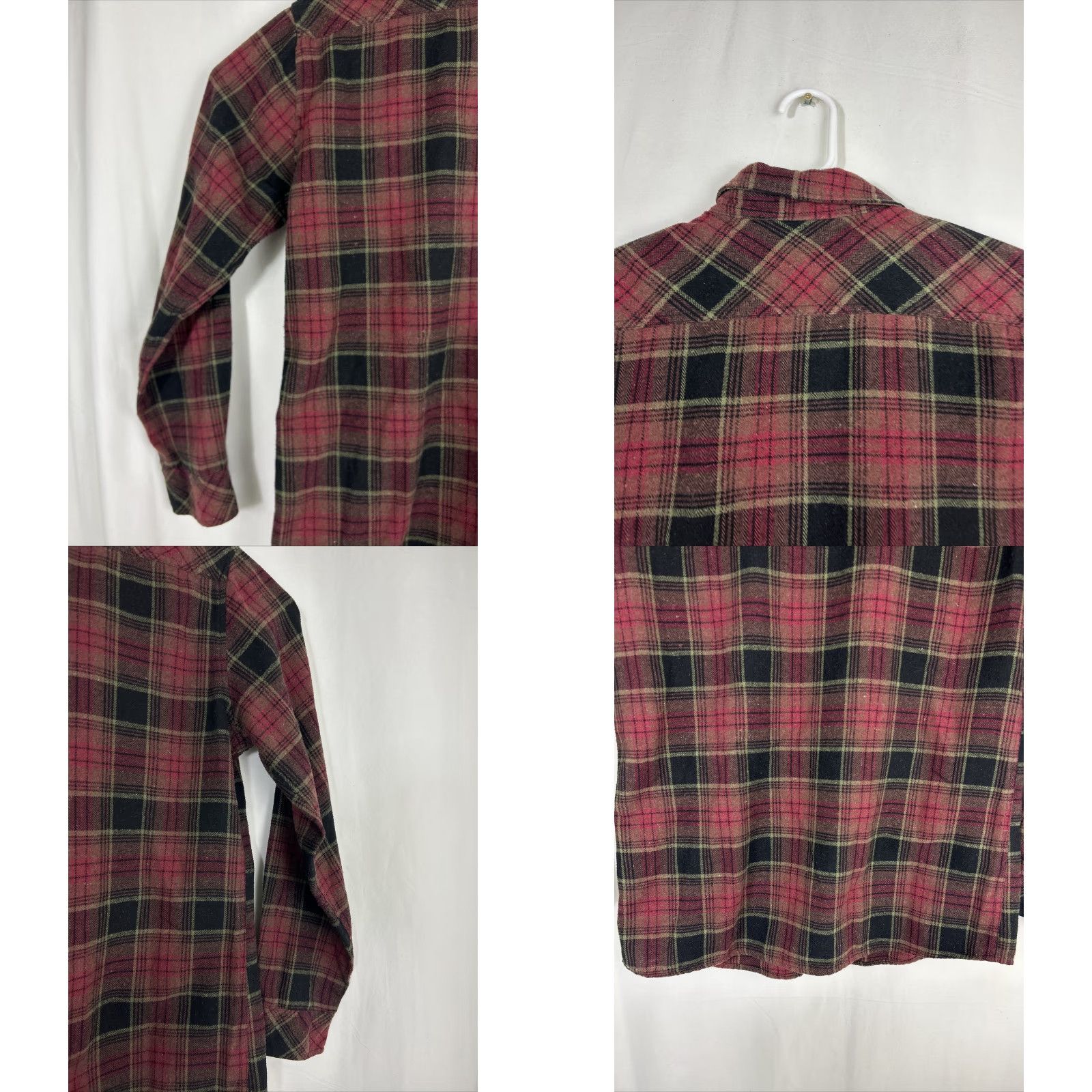 Stoic Stoic Mens Large Flannel Long Sleeve Shirt Plaid Crimson Cotton Blend Size US L / EU 52-54 / 3 - 9 Thumbnail
